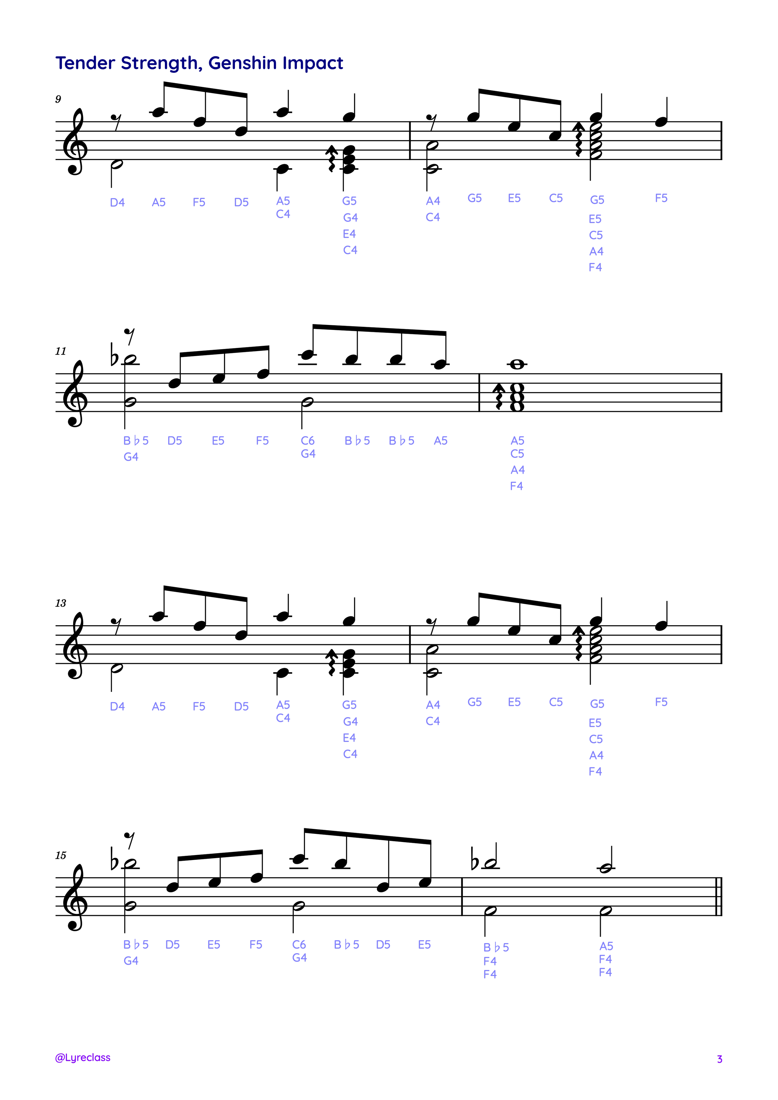 Sheet Music partitura lyre harp gendhin impact