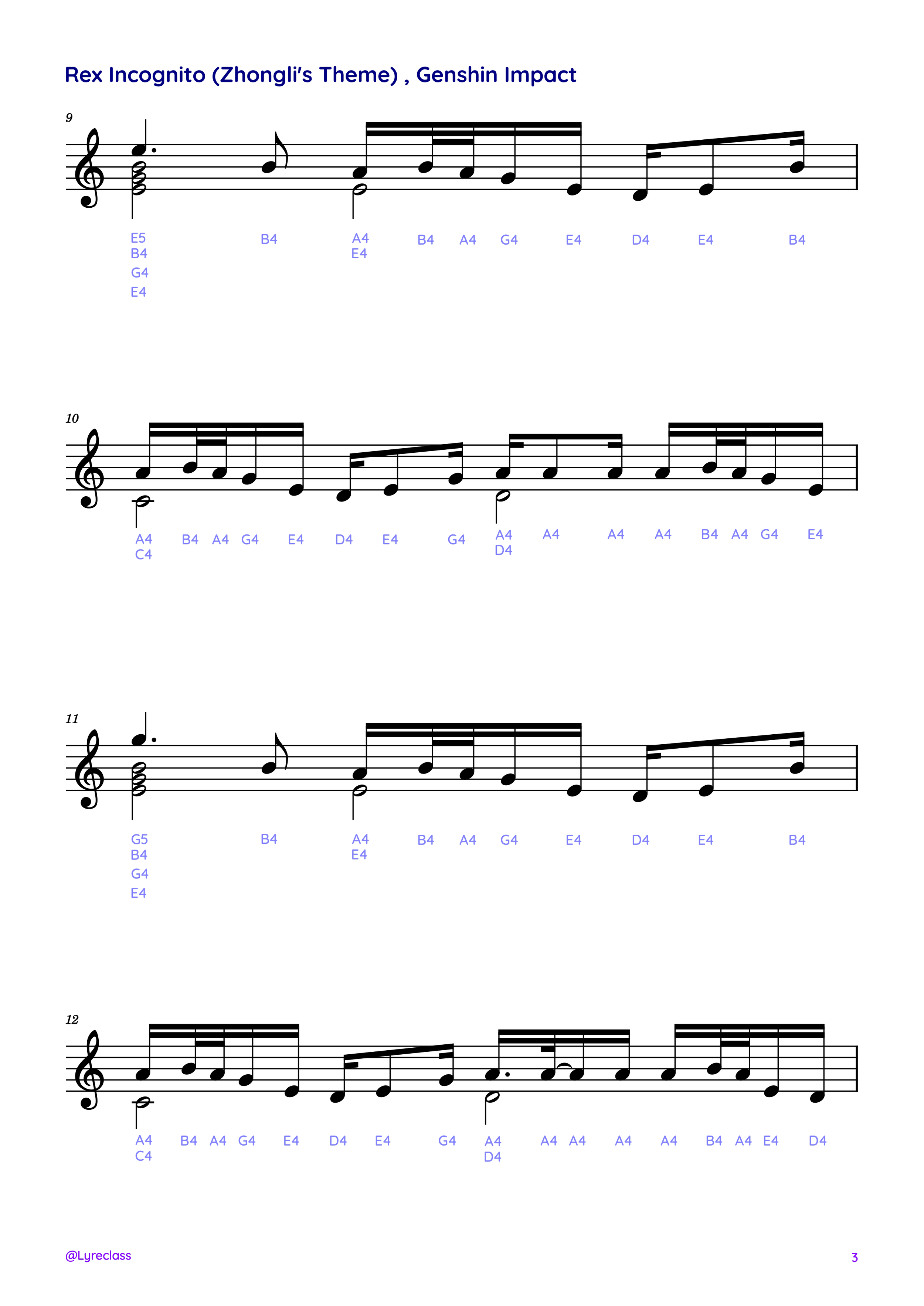 Lyre Harp Lira Sheet Music partitura