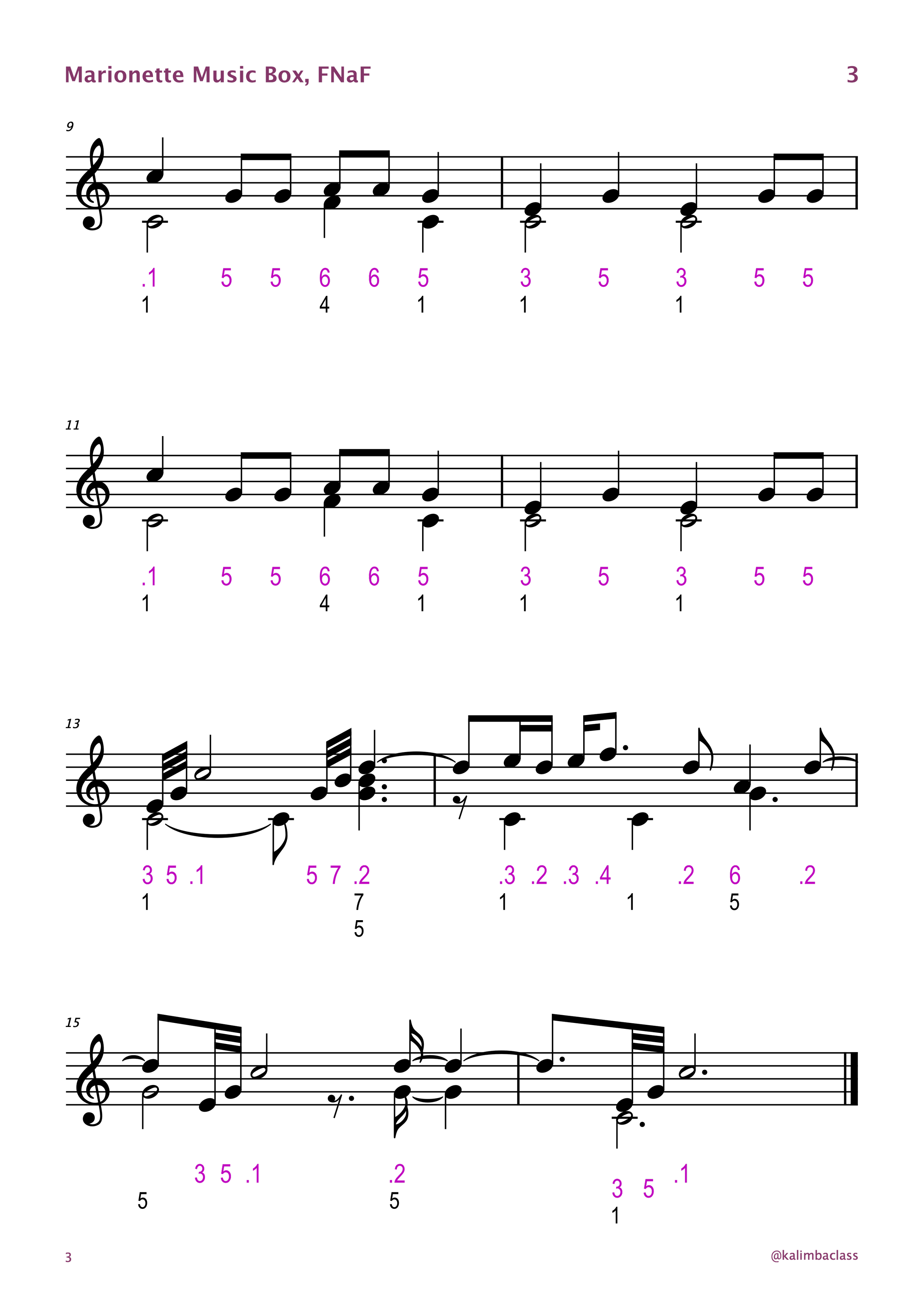 Music Box (The Grandfather Clock) Clases de Kalimba