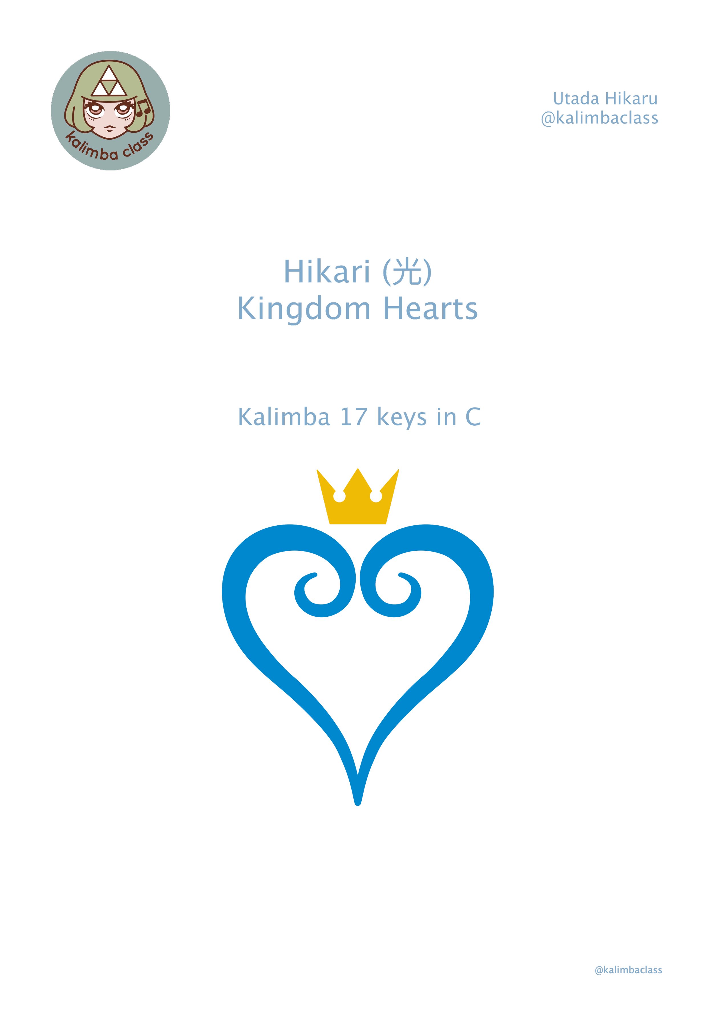 kalimba tutorial tabs sheet music Kingdom Hearts