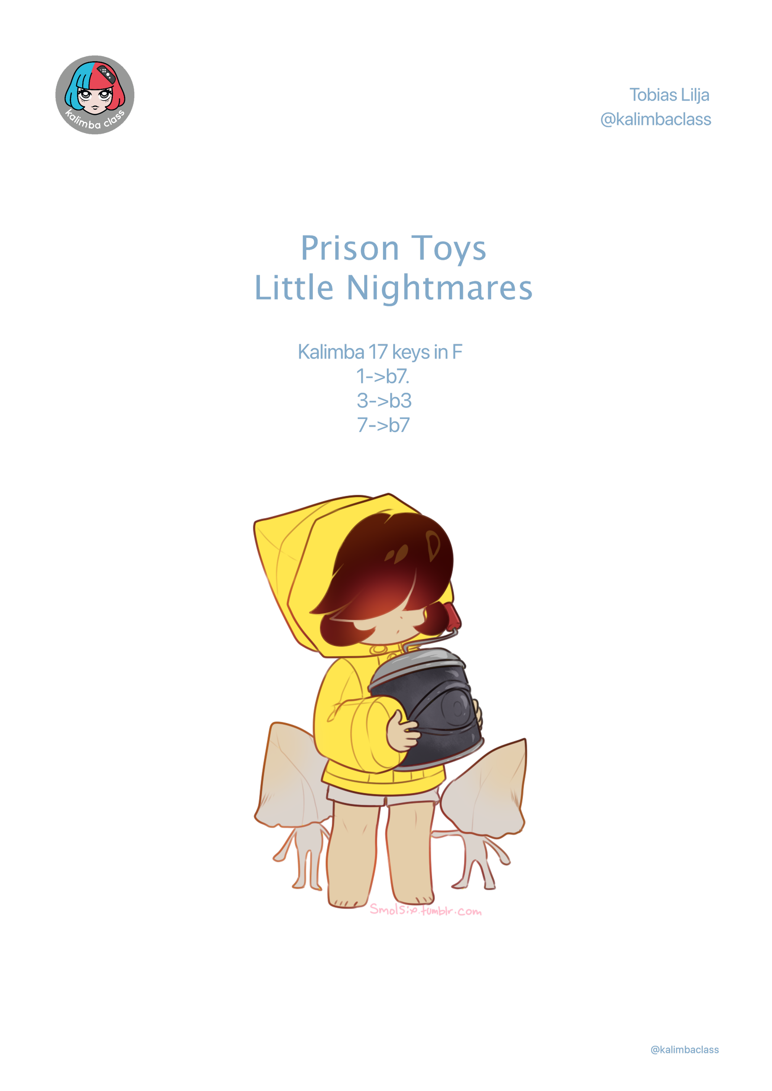 Prison Toys, Little Nightmares kalimba tutorial Composer: Tobias Lilja