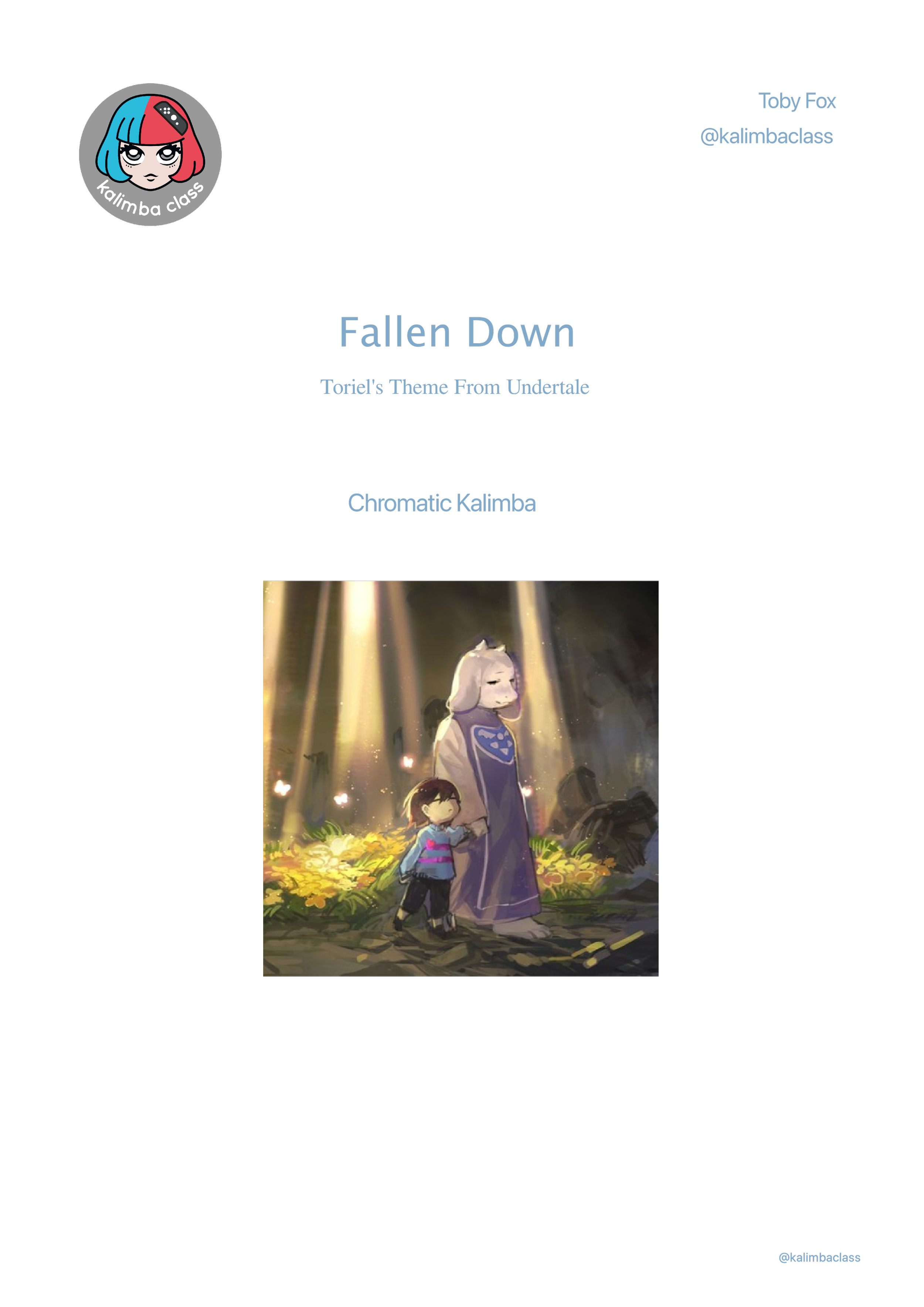 Undertale Deltarune Sheet Music Fallen Down