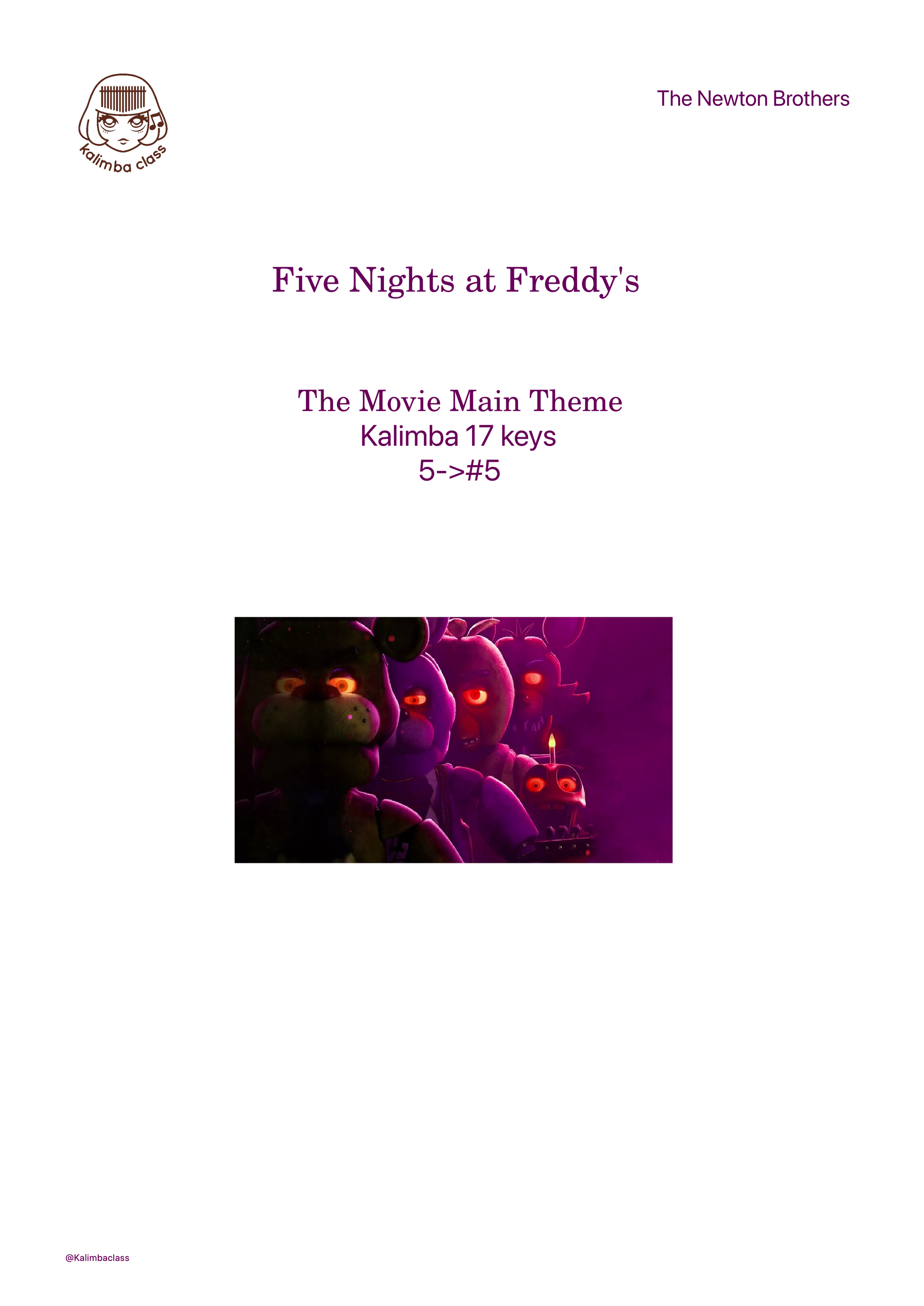 FNAF Movie Sheet Music