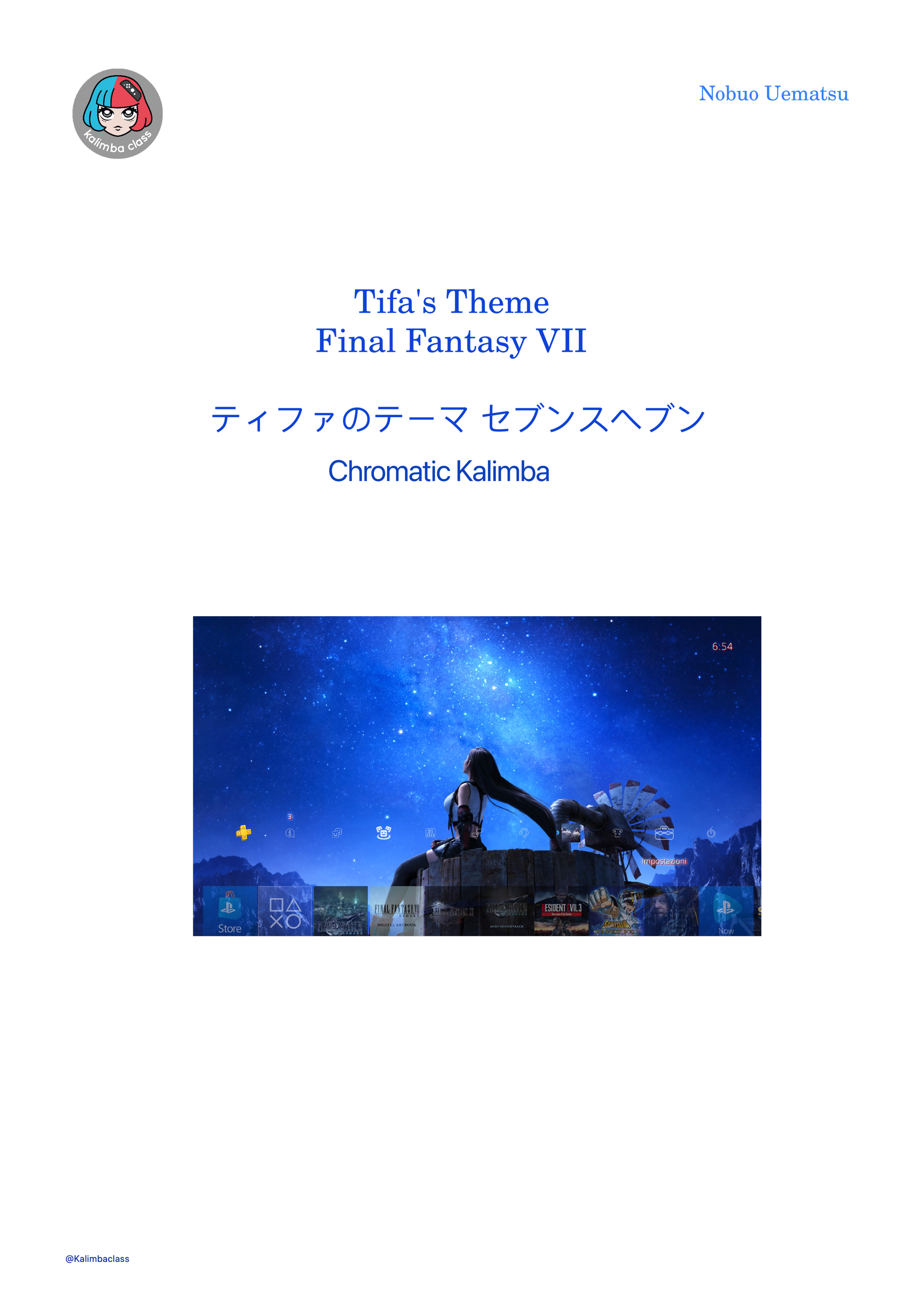 Tifa's Theme, Final Fantasy VII Sheet Music