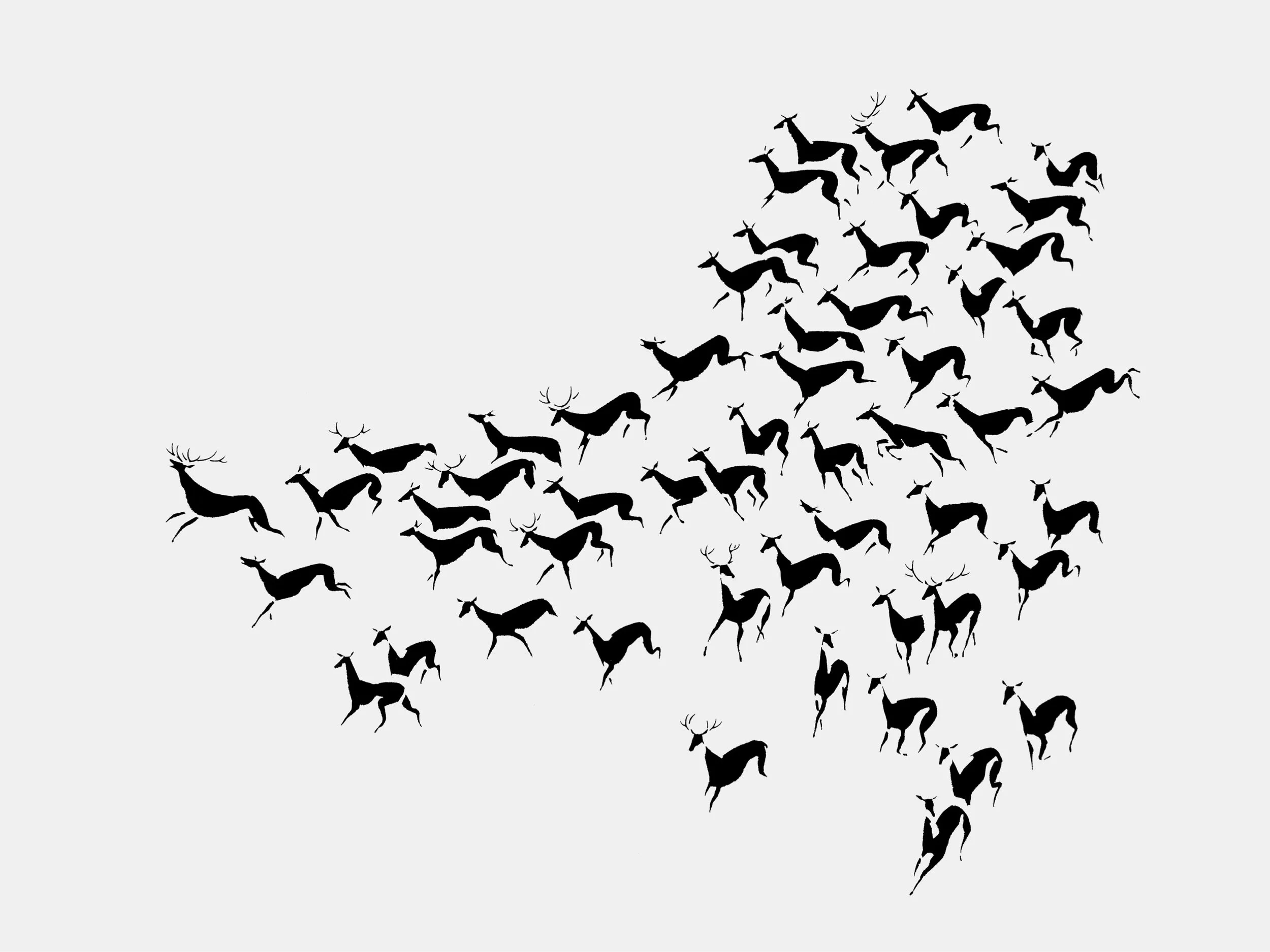 'I am running now, running with the deer' 51 x 42cm SOLD