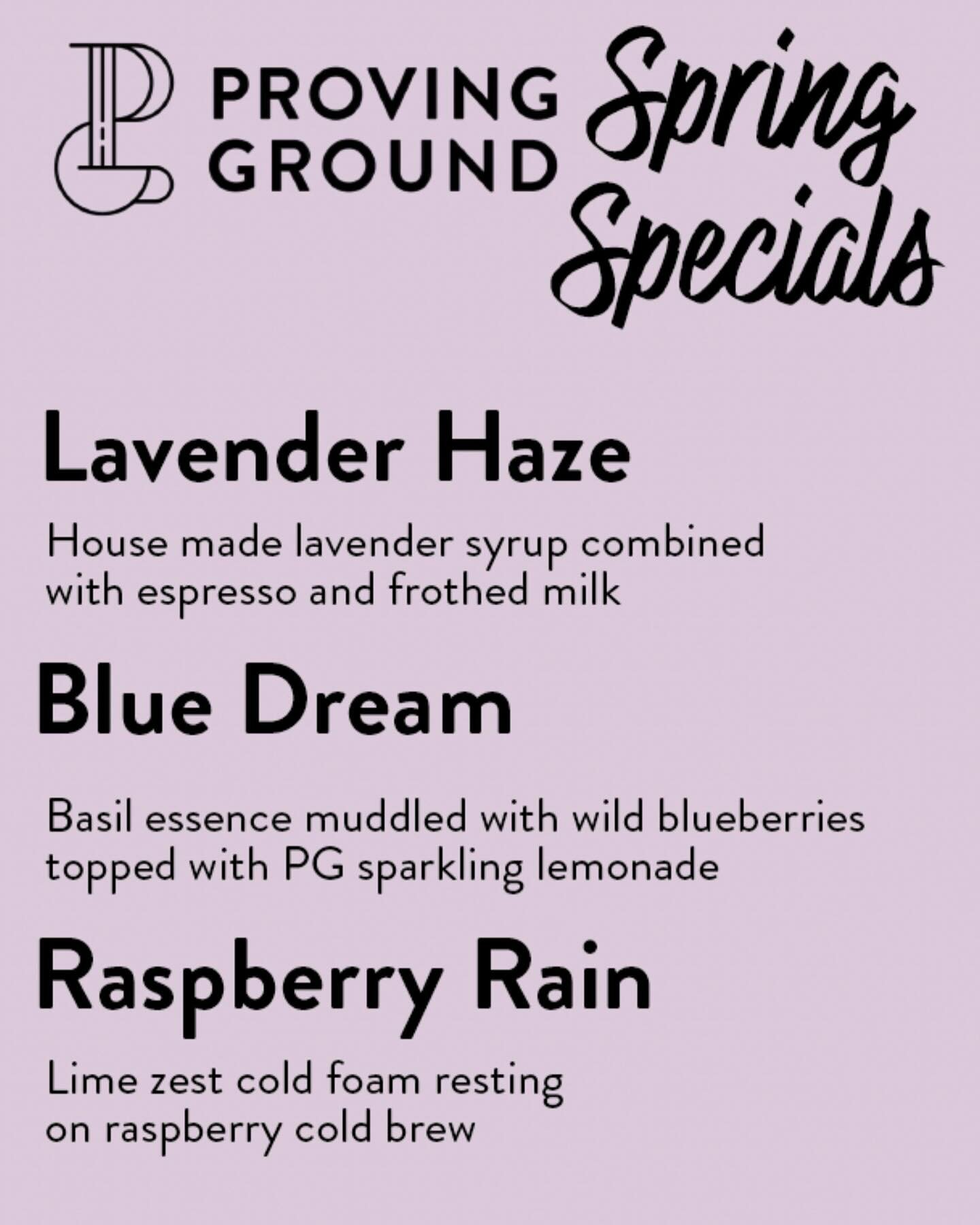 Spring has sprung at PG🌷

We&rsquo;ll have these refreshing specials until May 31st! 

#provingground #provinggroundcafe #cafe #coffeeshop #coffeehouse #coffee #breakfast #stlbreakfast #brunch #brunchtime #lunch #stleats #stleat #stlcoffeeshops #stl