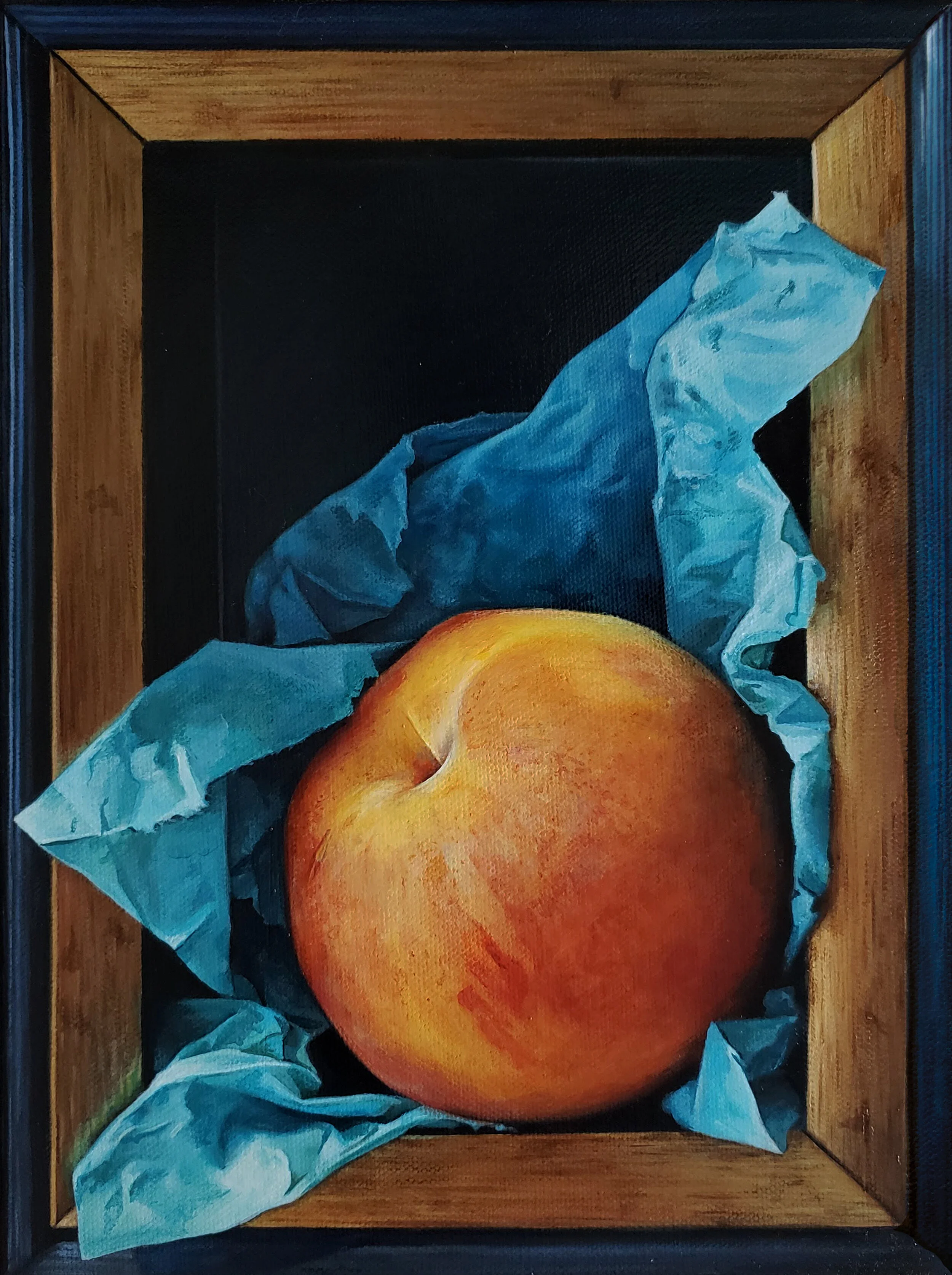 Peach WrappedInBlue.jpg