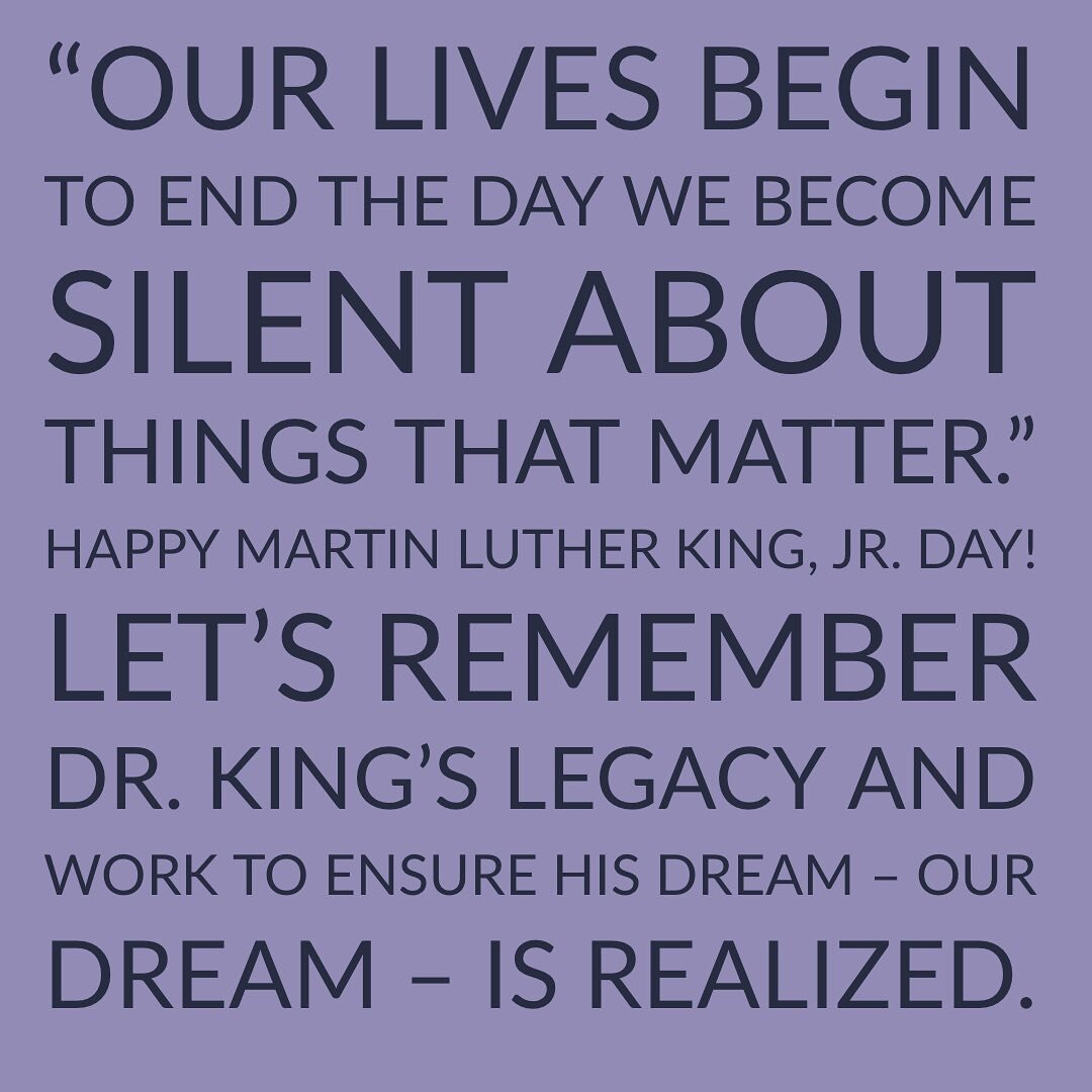 Let&rsquo;s not be silent about the things that matter.  HAPPY MLK, Jr. Day from HLL