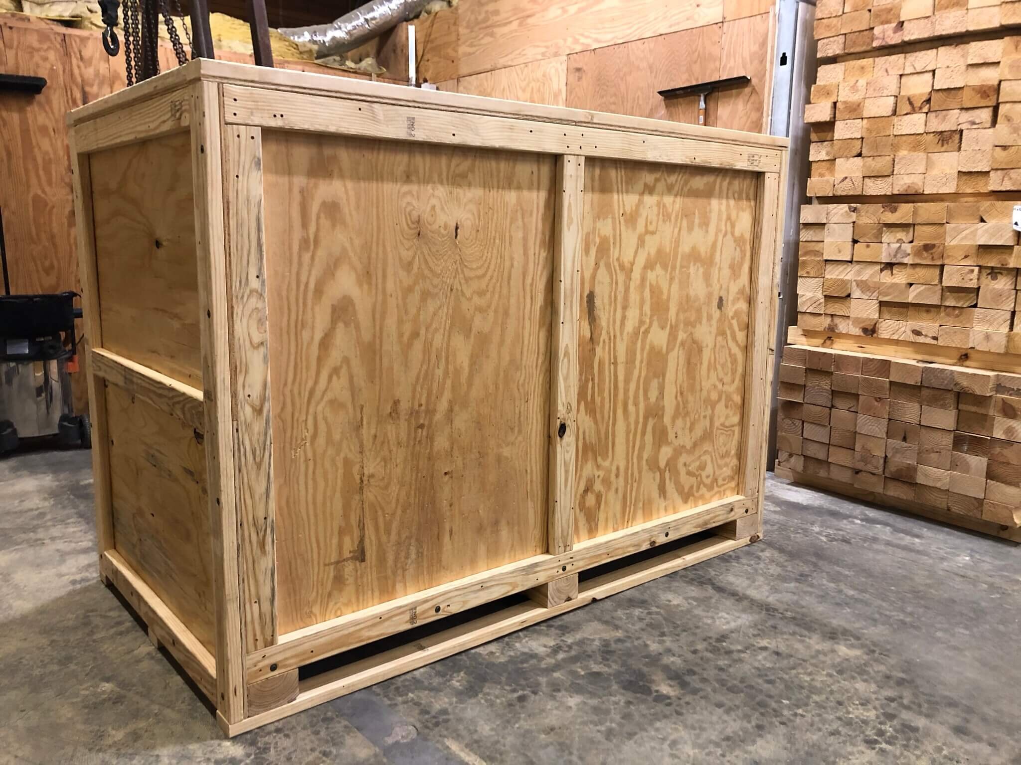 large side-entry military shipping crates