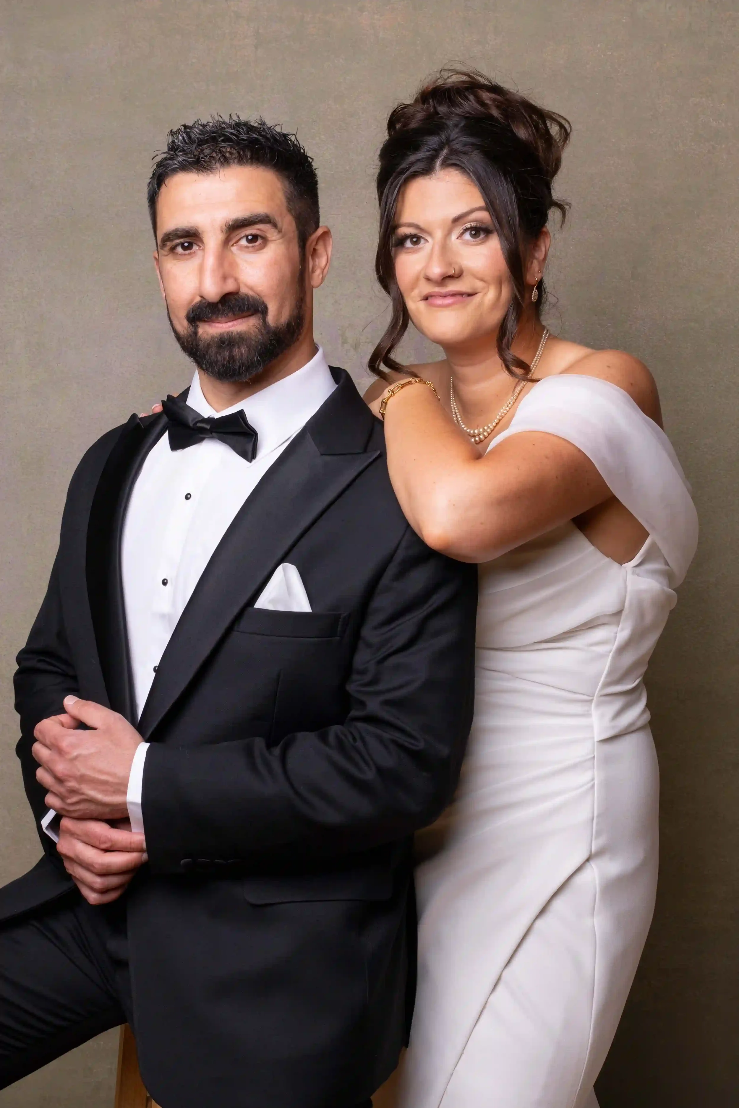 Studio portrait of a bride and groom photographed at 204 Photography’s wedding ceremony venue in Winnipeg.