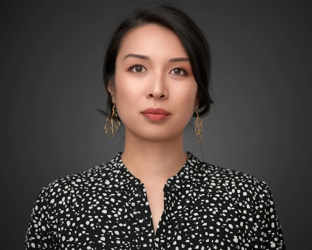 Studio headshot of Winnipeg actor — authentic female portrait for auditions, agencies, and theatre casting.