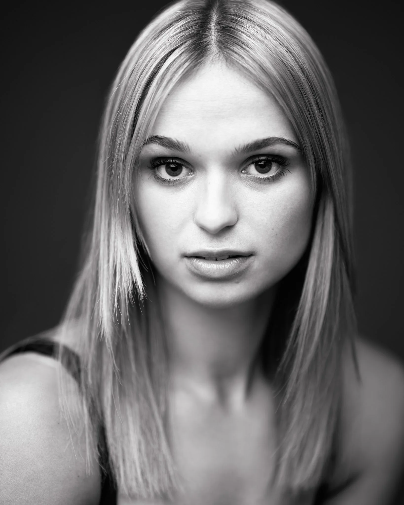 Classic black and white Winnipeg actor headshot — perfect for casting directors and agency submissions.