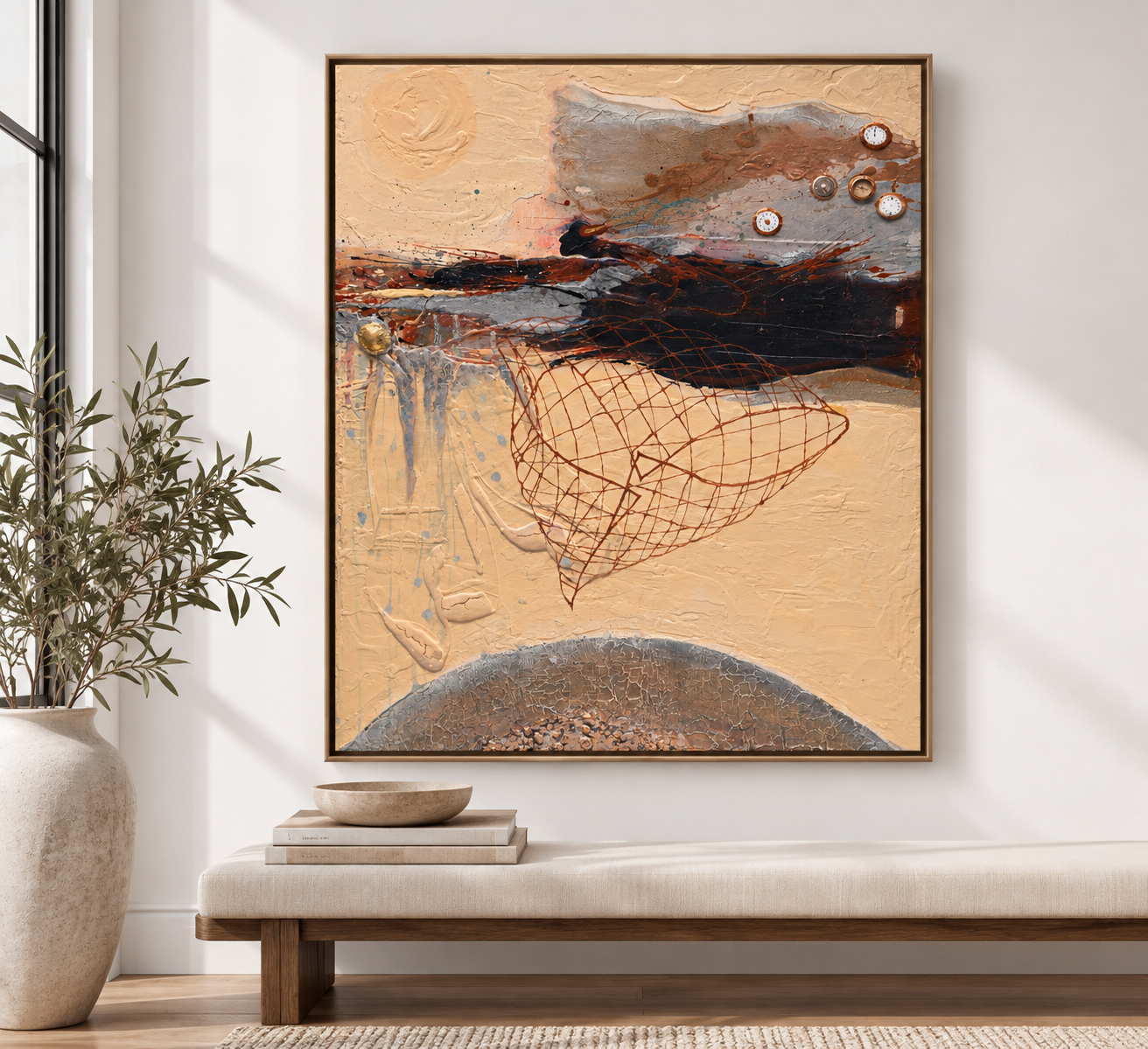 Sunlit Abstract Art Gallery Interior.png