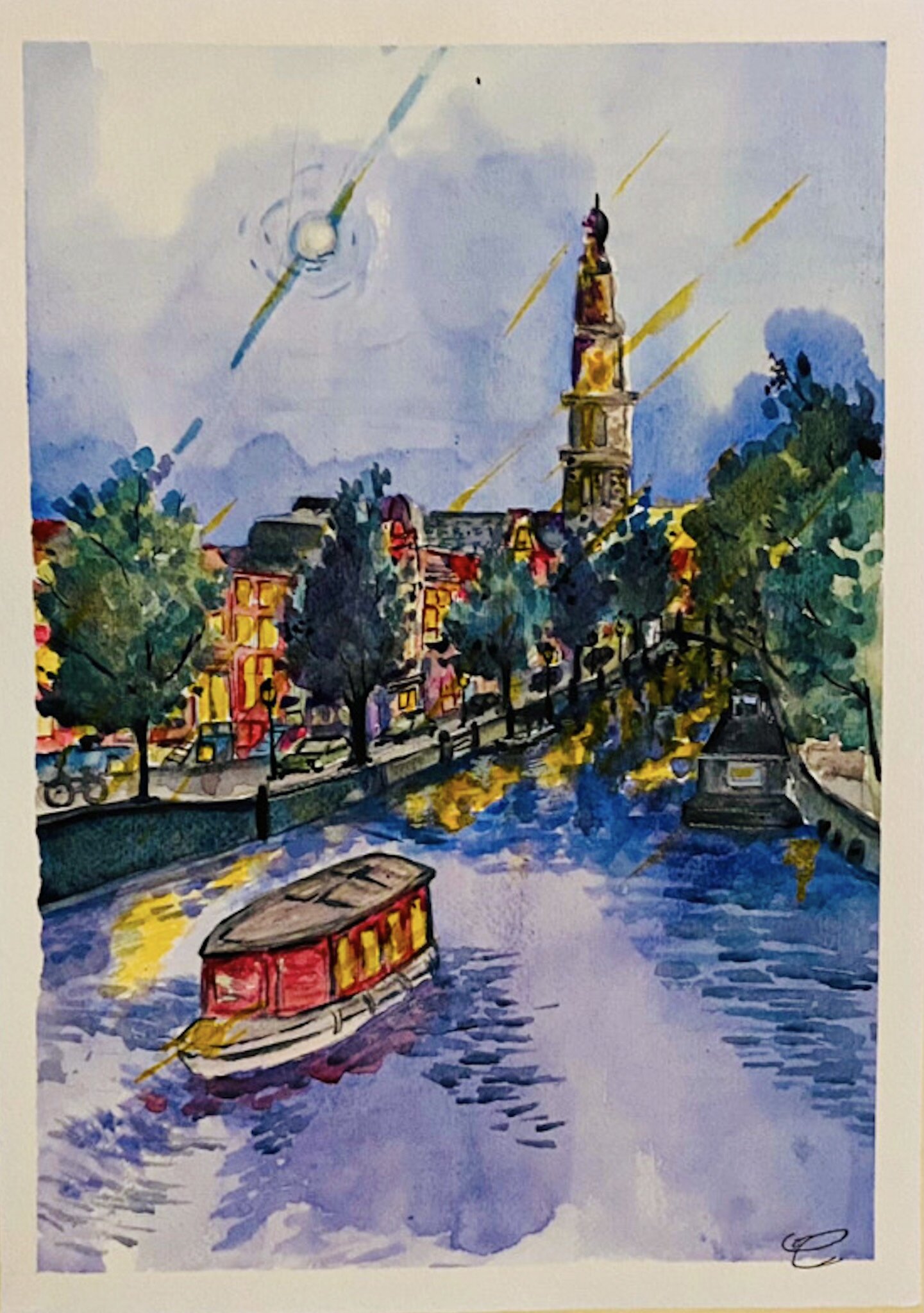 Amsterdam, Watercolor, A4