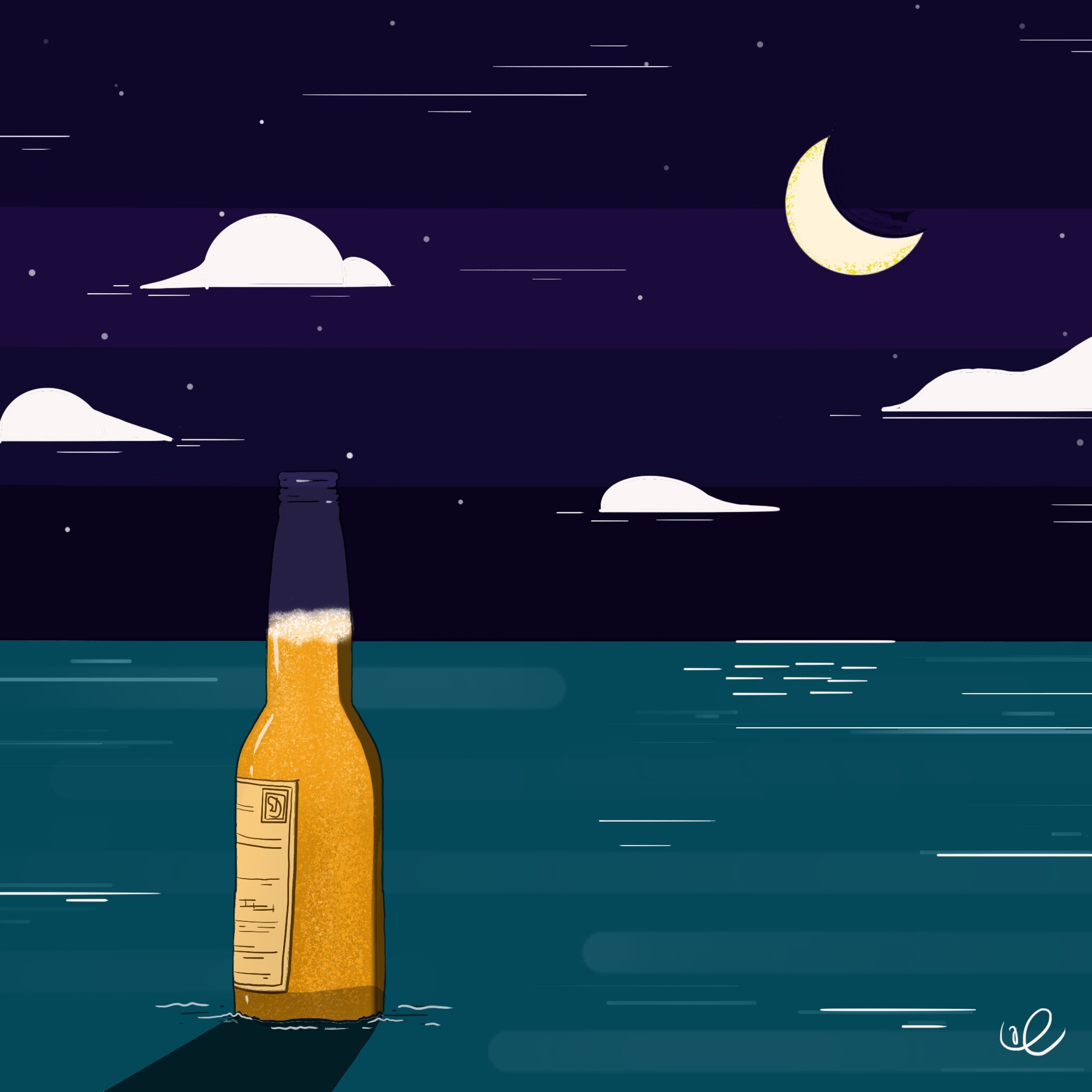 Beer, illustration.