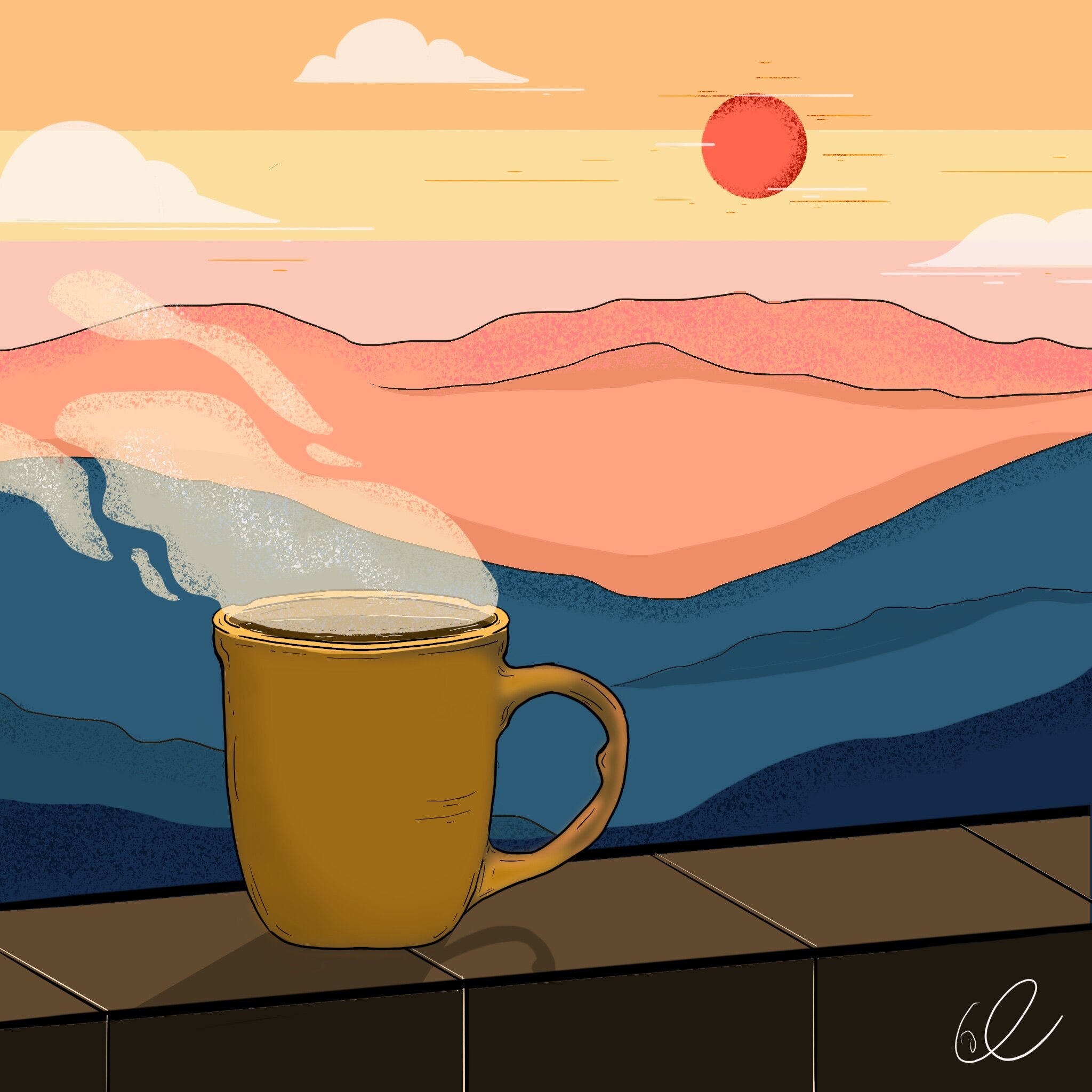 Coffee, illustration.