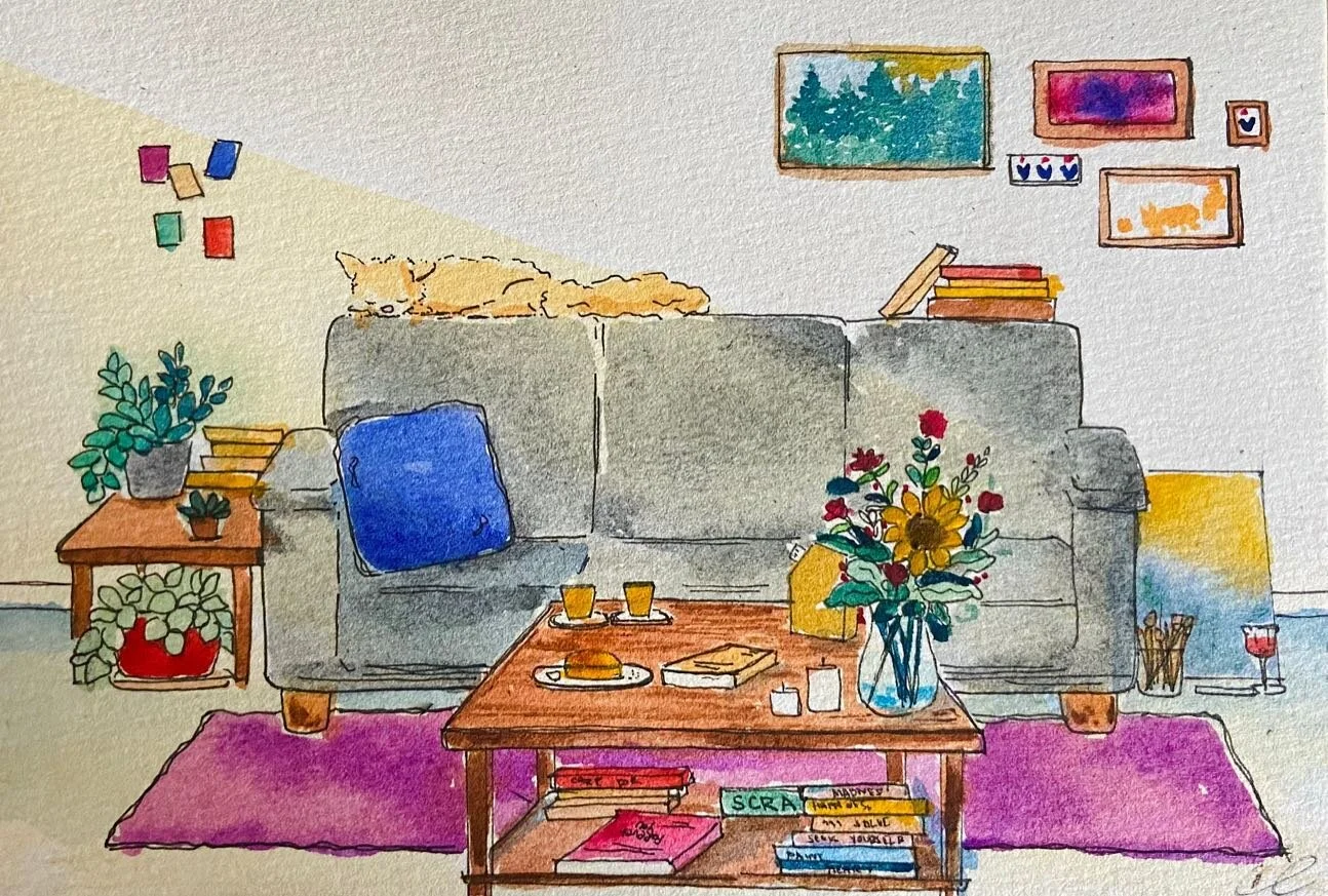 Comfort space. 

#watercolor #watercolorpainting #illustration #artist #artwork #happyplace #watercolorart #painting #artgram