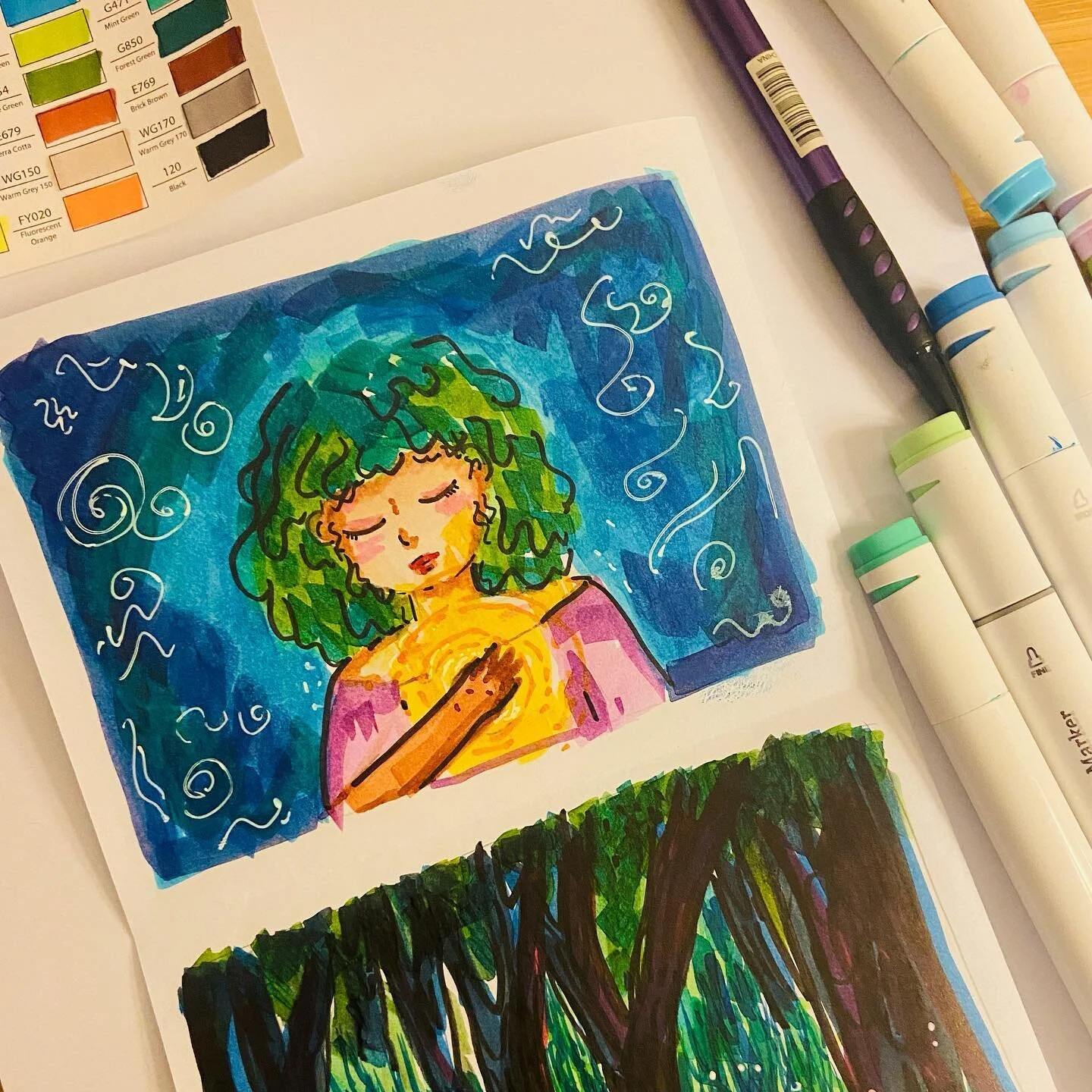 Trying out my new alcohol markers! 
#illustration #sketching #happiness #love