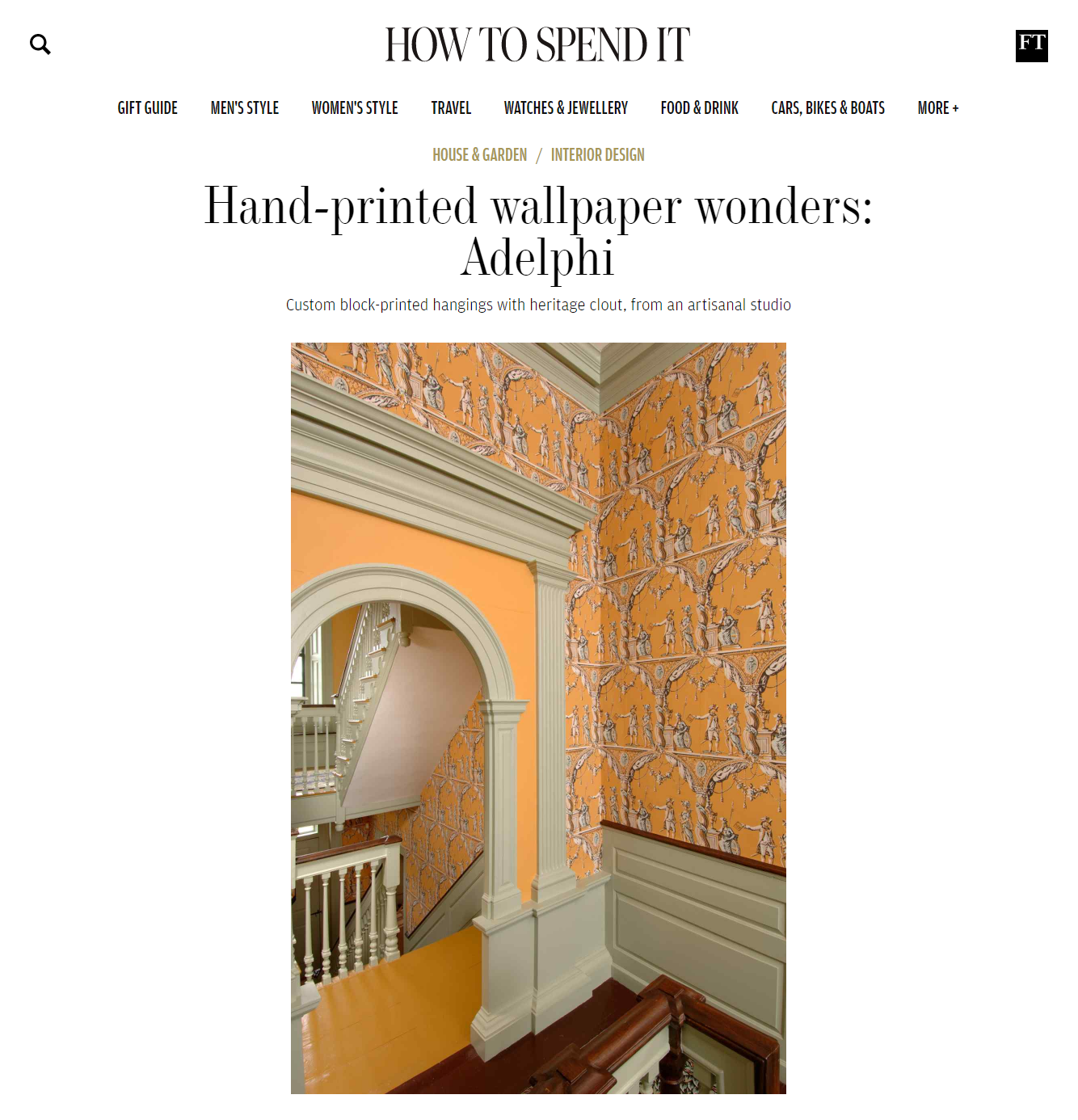 Adelphi Paper Hangings  Restoration Wallcoverings  New York  US  The  Interiors Index  The World Of Interiors