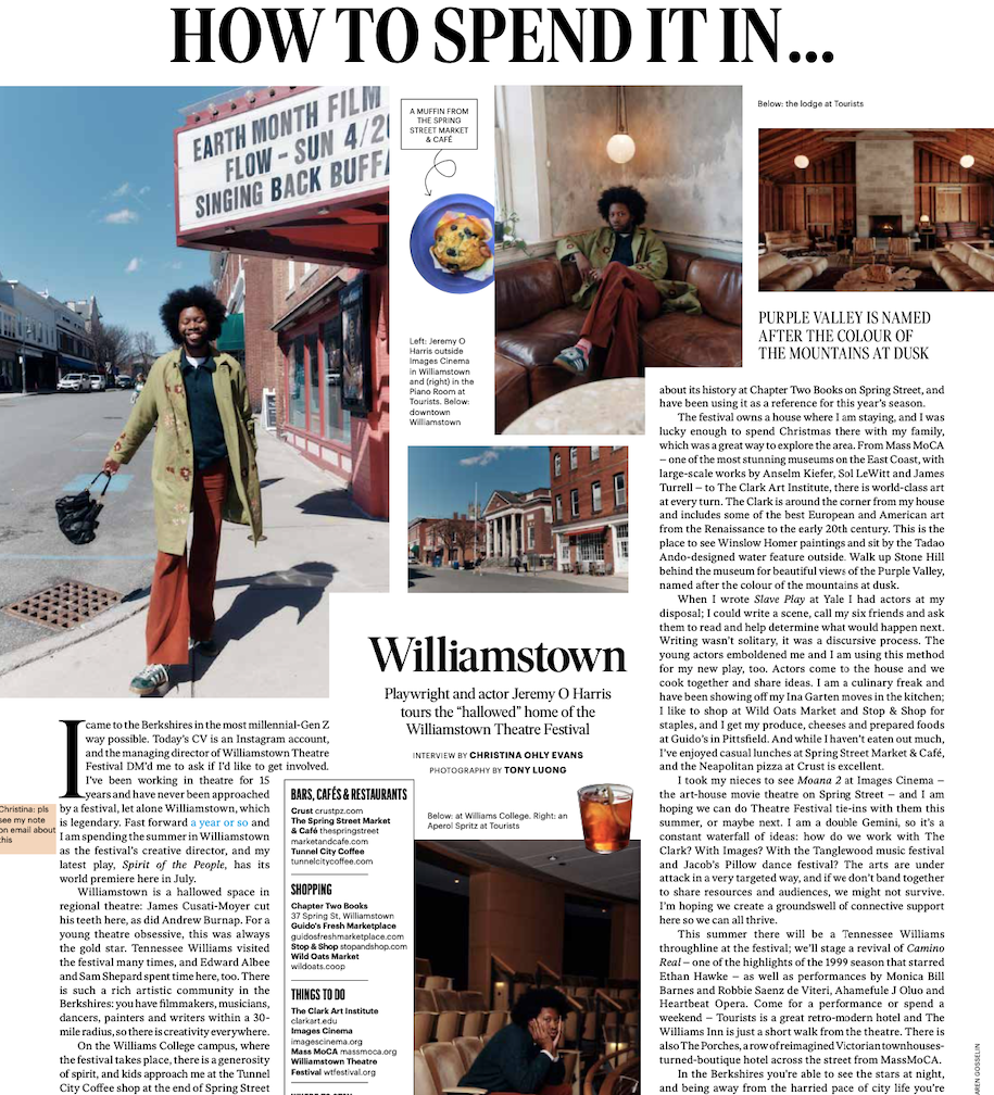 Jeremy O Harris’s guide to Williamstown Theatre Festival