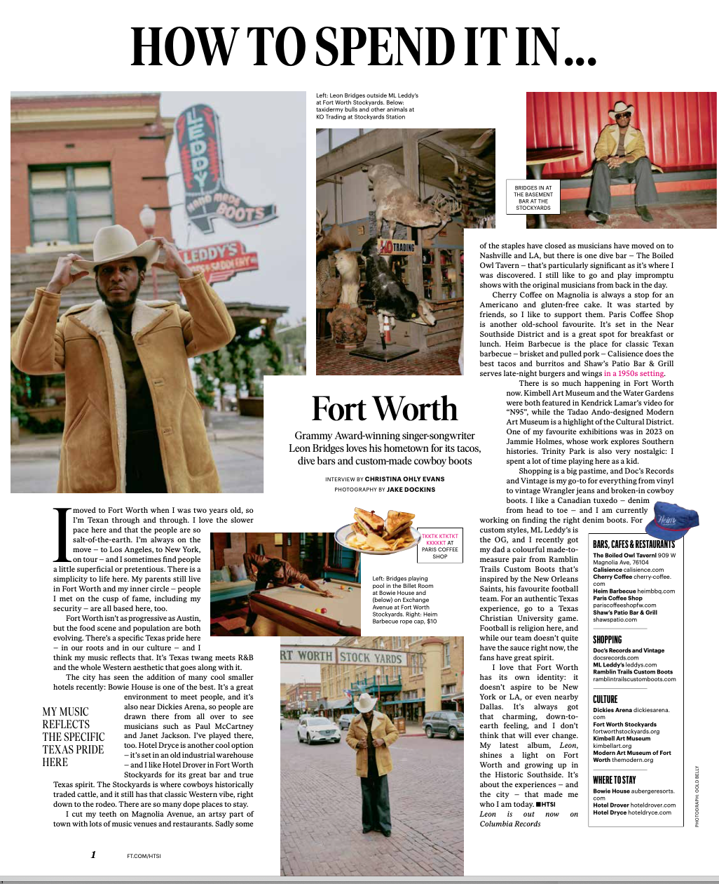 Musician Leon Bridges: ‘There’s a specific Texas pride in Fort Worth’