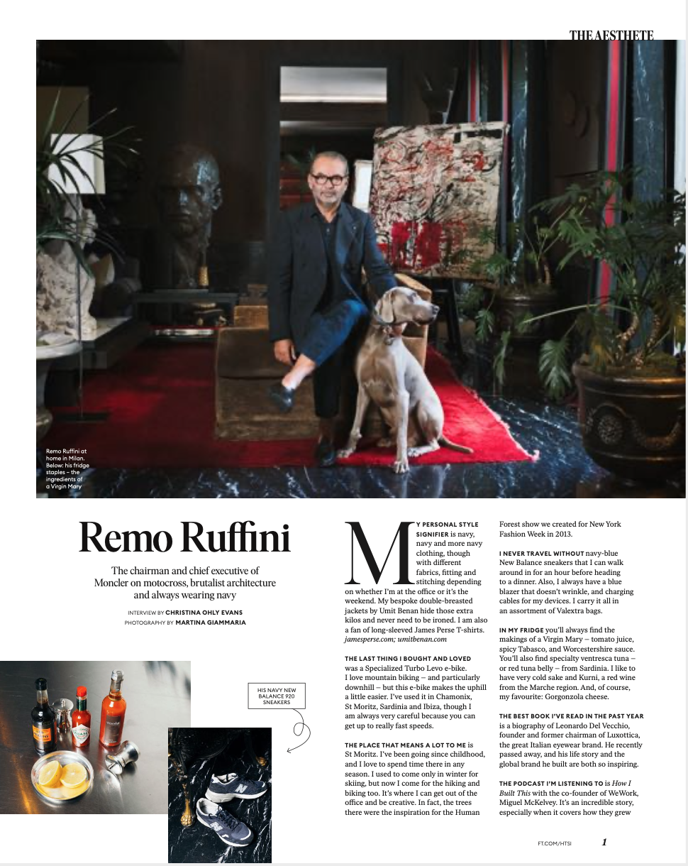 Moncler chief Remo Ruffini talks taste