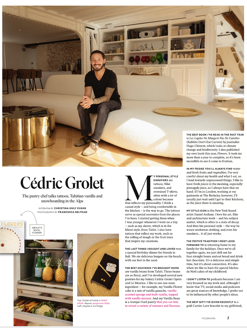 Master pâtissier Cedric Grolet talks taste
