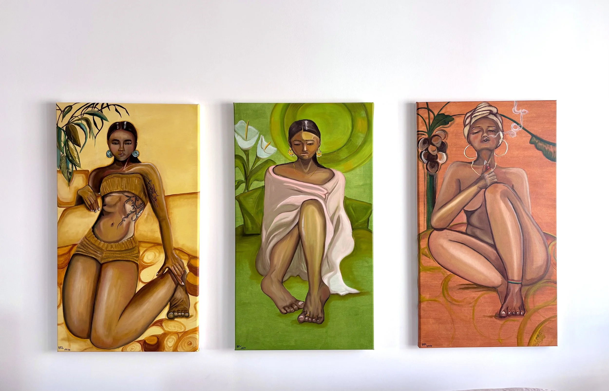 Identidade Metamórfica (Collection of 3 paintings)
Painting 1 : Larva (Identidade Metamórfica)
2026
Oil on Canvas
89 x 50 cm
1100 euros
Painting 2: Crisálida (Identidade Metamórfica)
2026
Oil on Canvas
89 x 50 cm
1100 euros
Painting 3: Imago (Identid