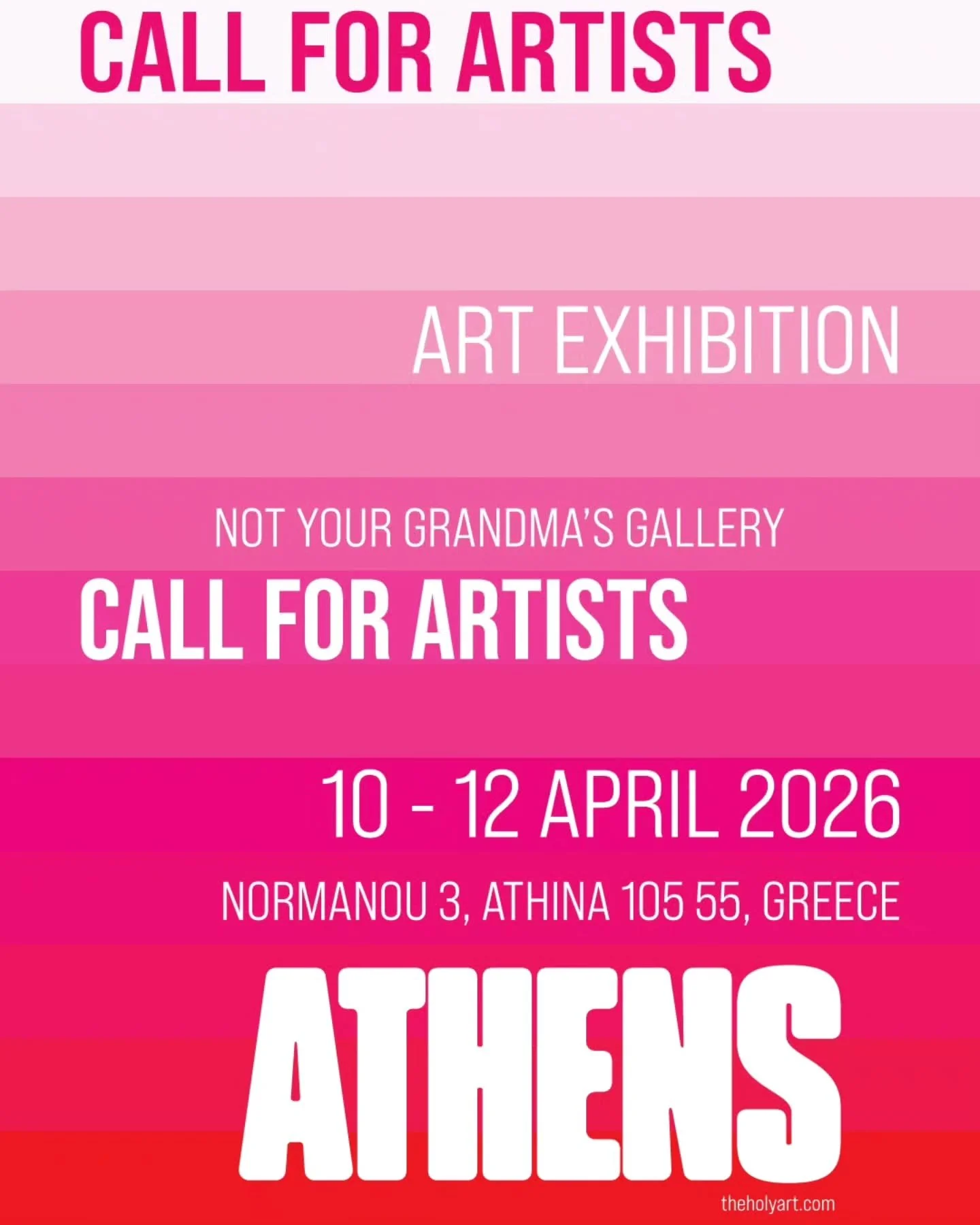 #CallForArtists &ndash; Exhibit Your Work in Athens, Greece!

We're now accepting submissions for our next Physical &amp; Digital Exhibition in the heart of Athens!

Showcase your art to an international audience at our vibrant gallery space in the h