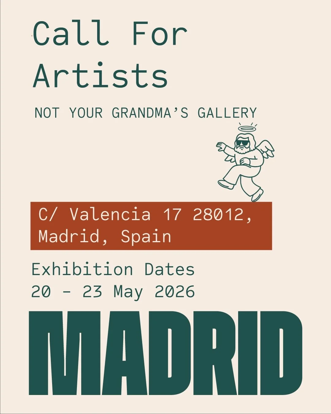 #CallForArtists &ndash; Exhibit Your Work in Madrid.

We&rsquo;re now accepting submissions for our next Physical &amp; Digital Exhibition in the vibrant heart of Madrid, Spain. 🇪🇸

Showcase your art to an international audience in one of Europe mo