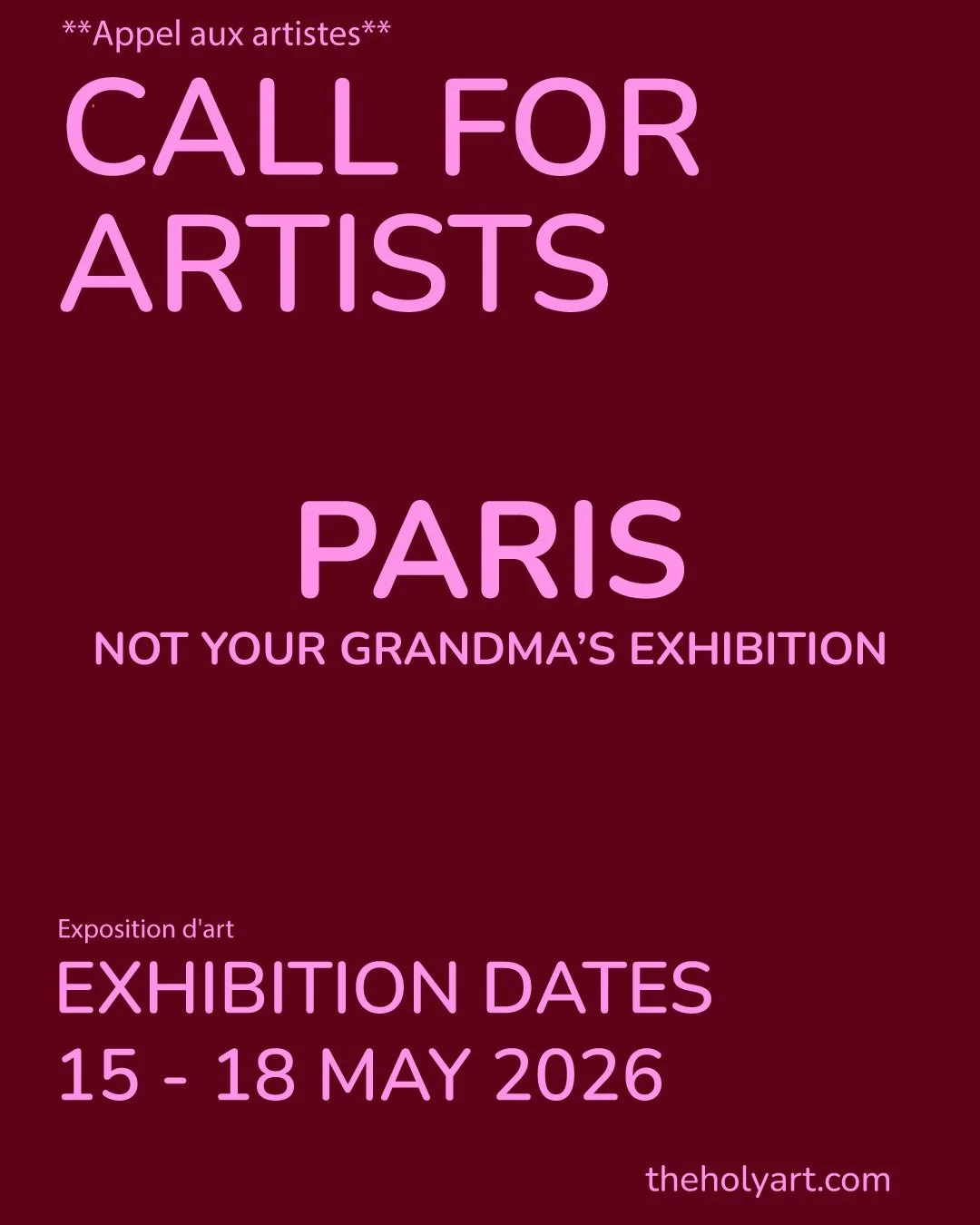 #CallforArtists &ndash; Exhibit Your Work in Paris! 🇫🇷

We&rsquo;re now accepting submissions for our next Physical &amp; Digital Exhibition in the heart of Paris!

This is your chance to showcase your artwork to an international audience at our st