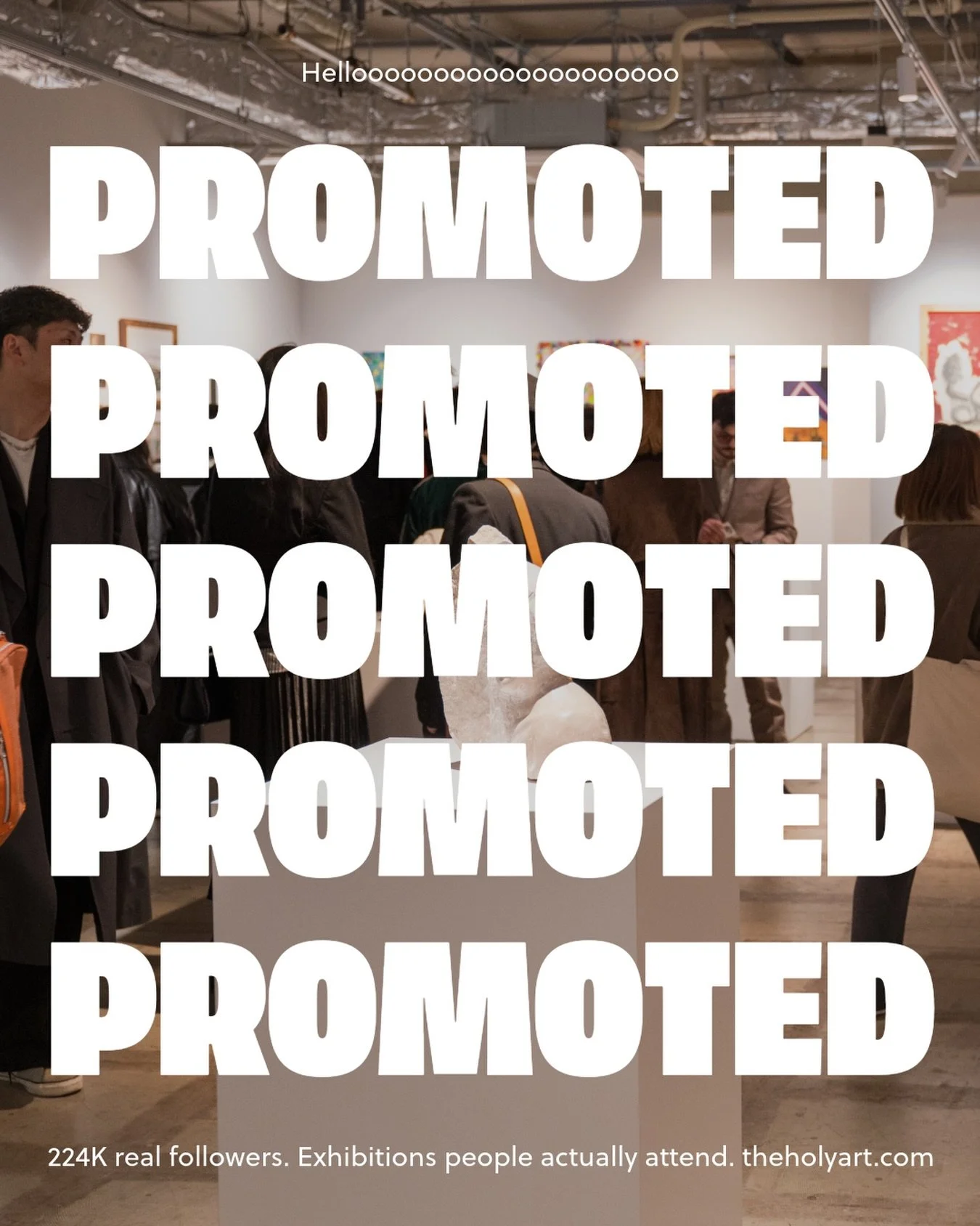 &ldquo;PROMOTED&rdquo; 
A gallery promises to &ldquo;promote your work across all our platforms.&rdquo; The artist waits. Two weeks later, the gallery posts a blurry photo of 9 paintings crammed together. No names. No tags. Posted at 11:47pm on a Tue