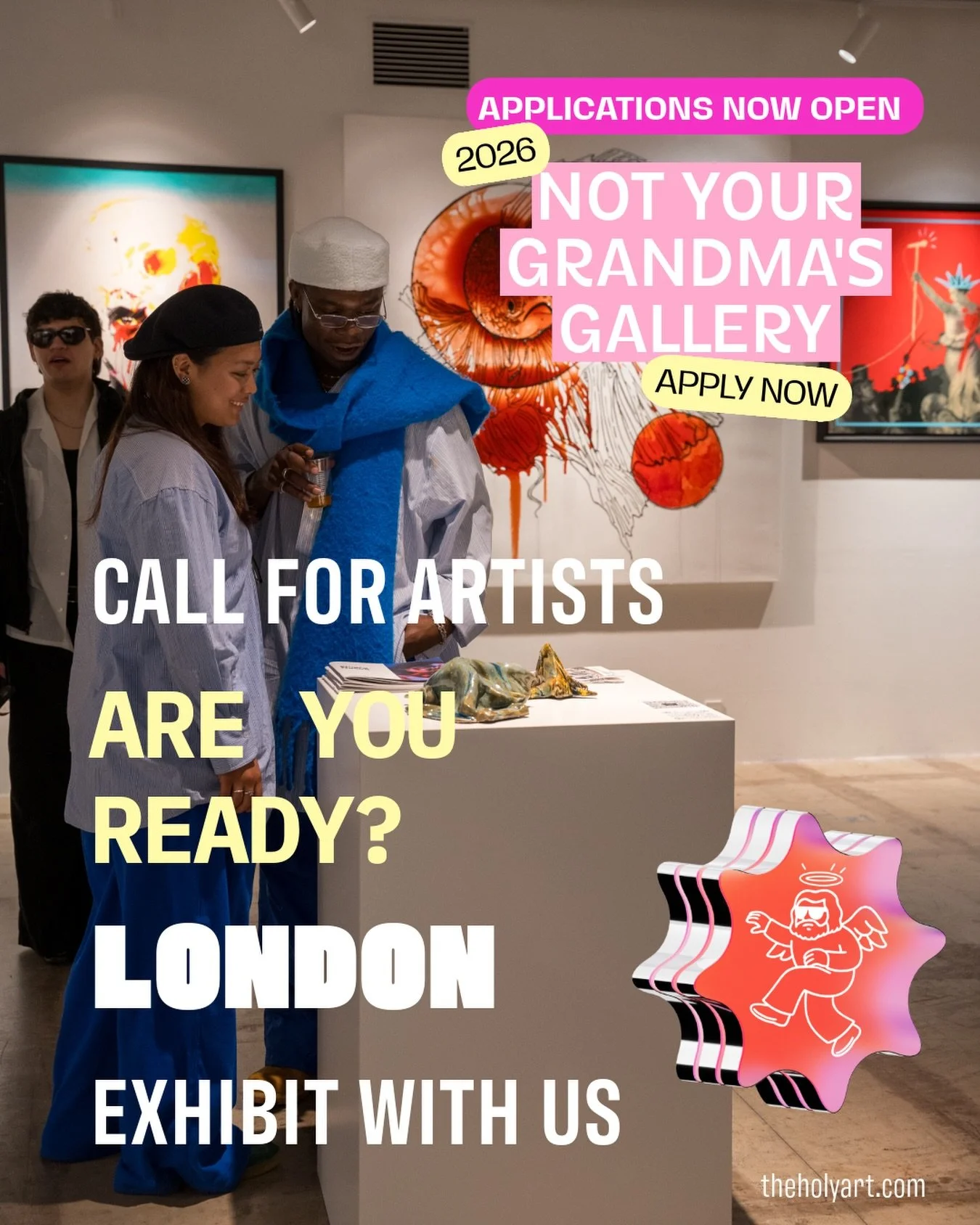 Not your grandma&rsquo;s gallery. 🖤

We&rsquo;re bringing bold, boundary-pushing art to London &mdash; and we&rsquo;re looking for artists who are ready to show the world what they&rsquo;ve got.

No gatekeeping. No limits. Every style. Every medium.
