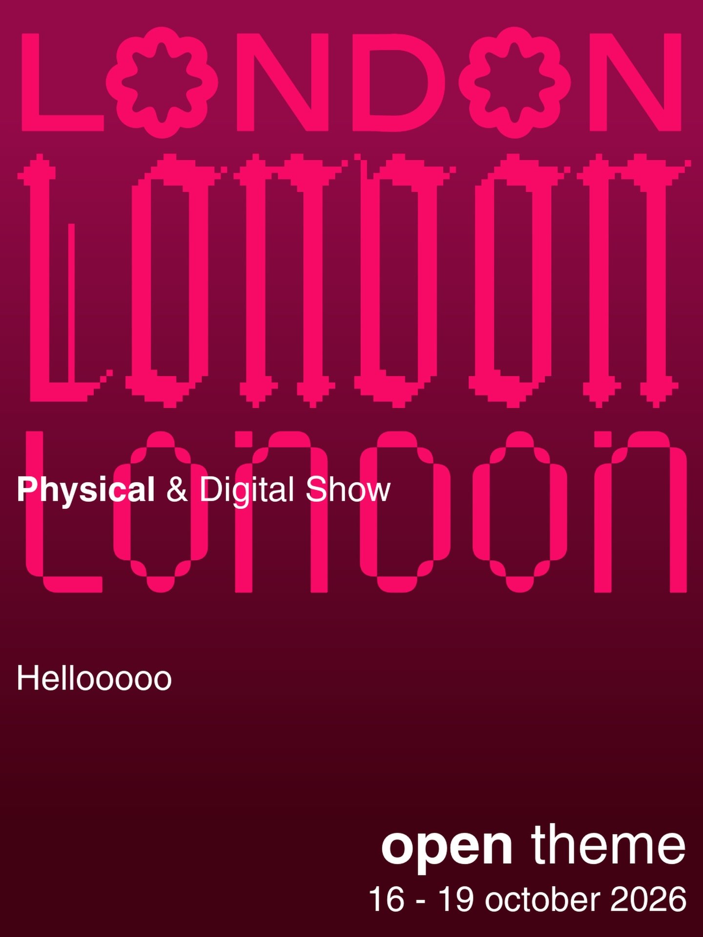 🇬🇧 LONDON. A few spots left.

A Room of Rivers. 16 to 19 October 2026. 43 Store Street, central London, minutes from Oxford Street and the British Museum.

Your art on the gallery wall. Your art on the digital screen. Your art in the catalogue.

Ph
