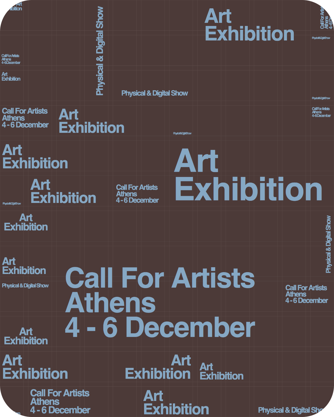 Athens open call for artists poster, The Holy Art exhibition 4 to 6 December 2026