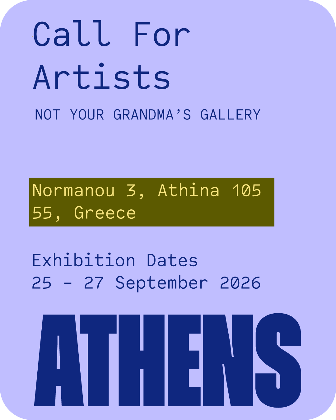 Athens open call poster