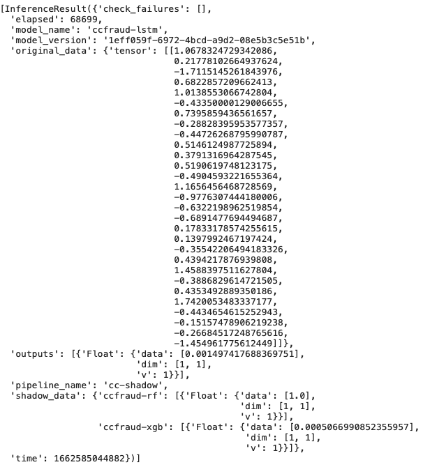 Running test inference on shadow deployment models