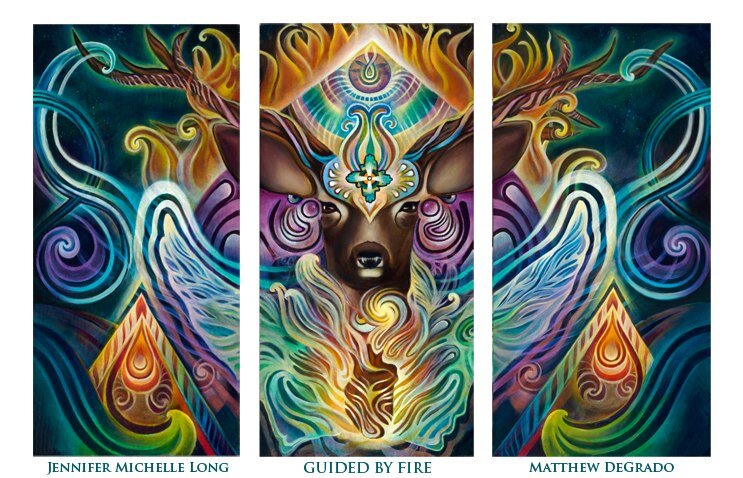 'Guided by Fire' 2012
Collaboration with Matthew DeGrado
acrylic, oil & casein on canvas