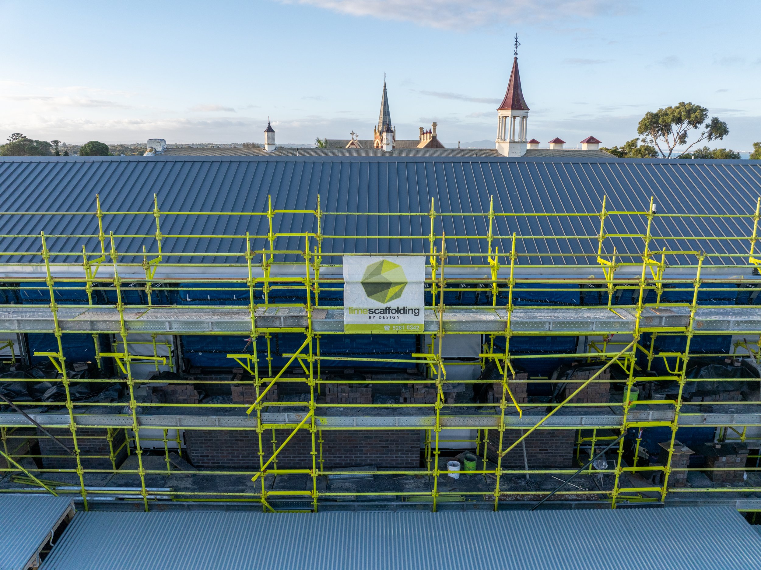 Lime Scaffold School build