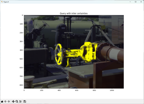 Query image, showing the matching features.