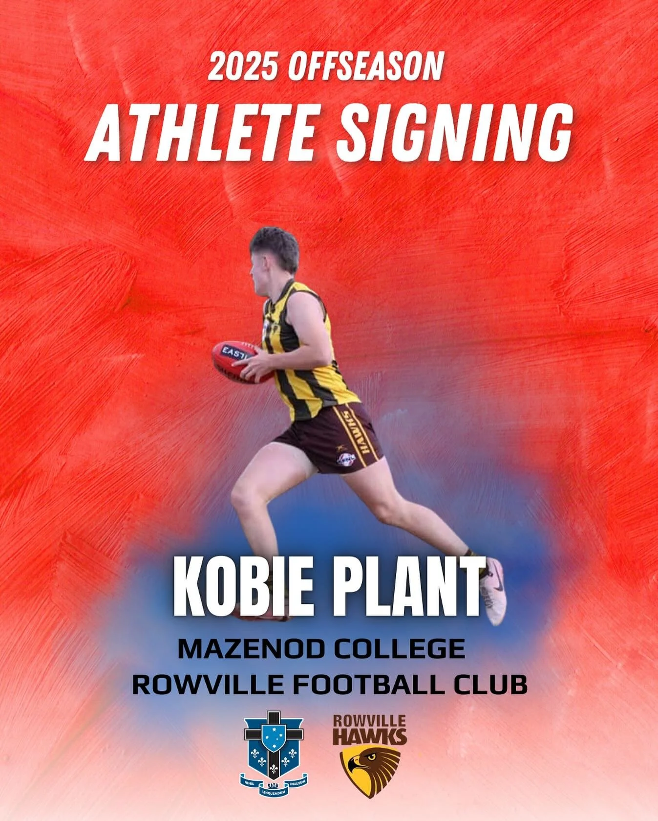 We’re excited to welcome Kobie Plant to The Speed Project! 🙌
Kobie plays school football for Mazenod College and also represents the Rowville Hawks in the EFNL.
He’ll be working with us to sharpen his running technique, build his accele