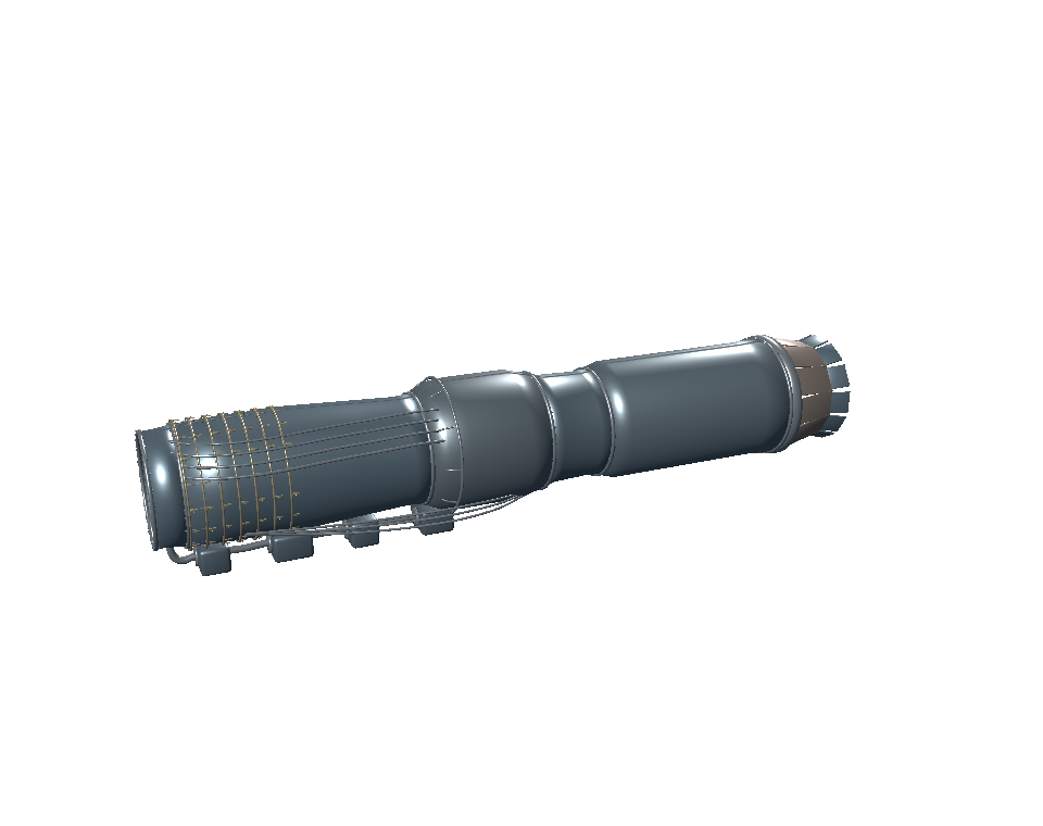 General Electric J79 Jet Engine v1.0 exterior three-quarter view, captured from the interactive educational desktop model.