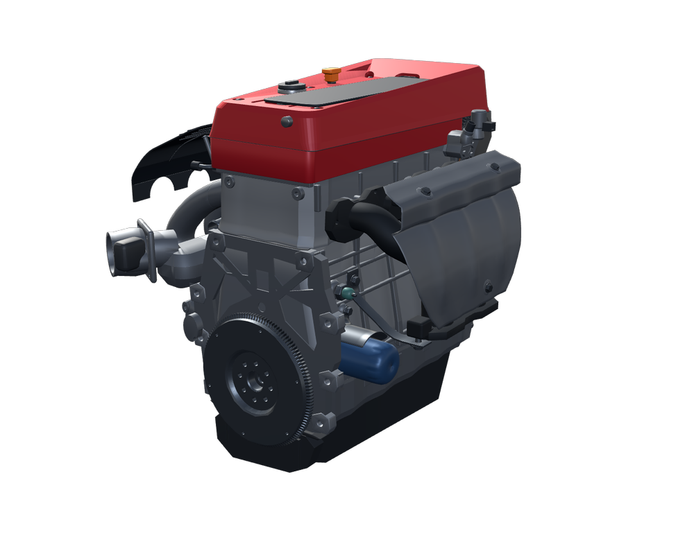 Alternate assembled view of the Honda K24 TSX Engine desktop model.