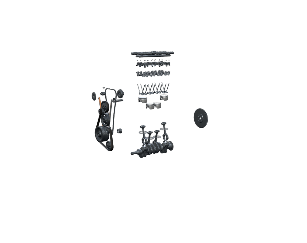 Combined Exploded View and Inspect mode of the Honda K24 TSX Engine.