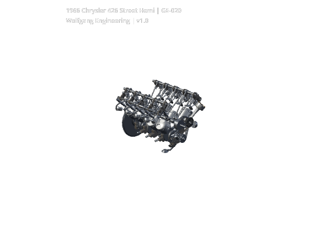 GE-020 1966 Chrysler 426 Street Hemi V8 RC03 Internal mechanism view.