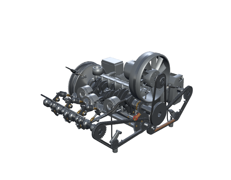 GE-017 Porsche flat-six Cutaway view with cooling cowling hidden