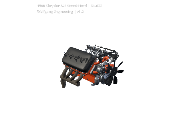GE-020 1966 Chrysler 426 Street Hemi V8 RC03 Cutaway view.