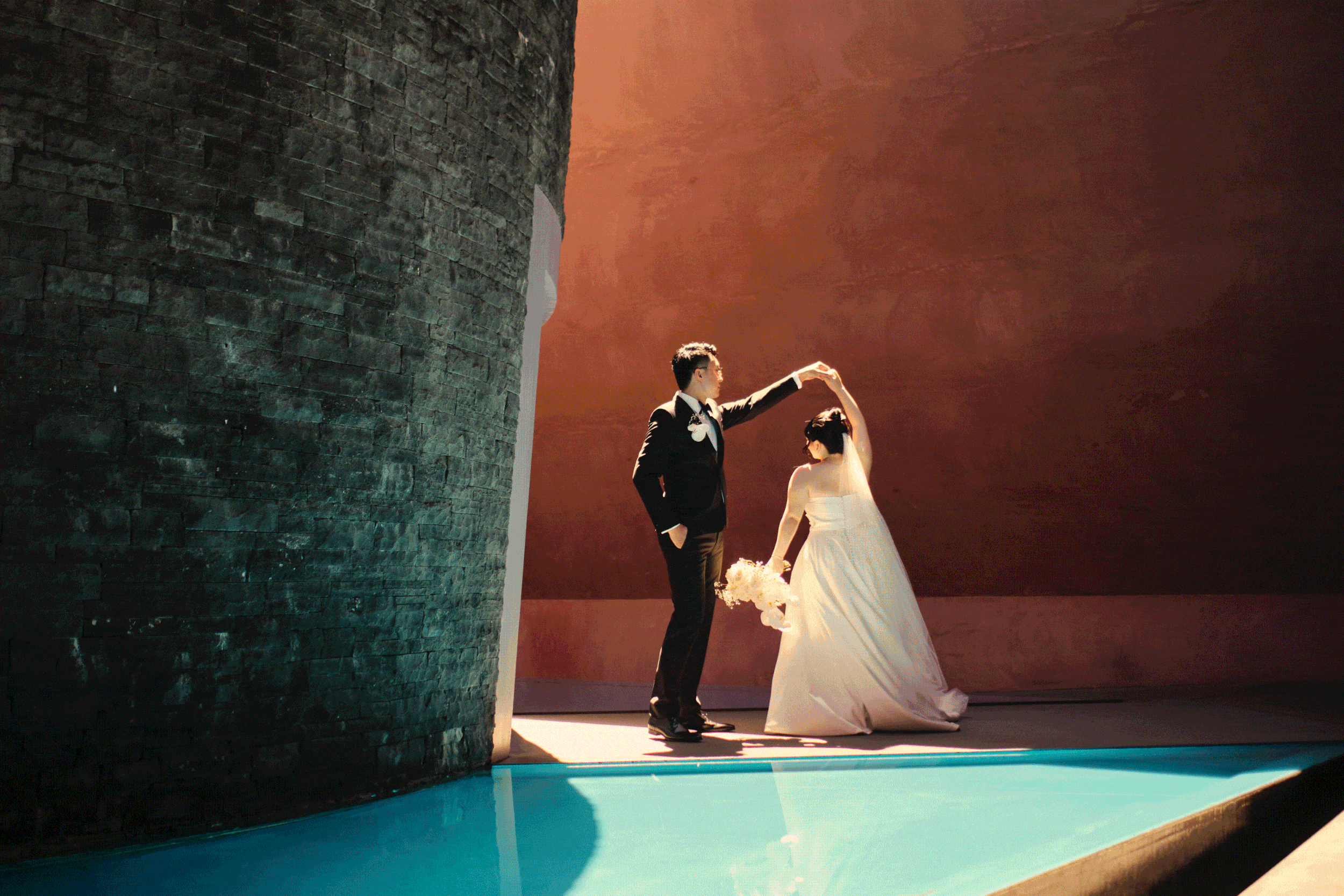 Animated GIF of Canberra newly married couple during portrait session