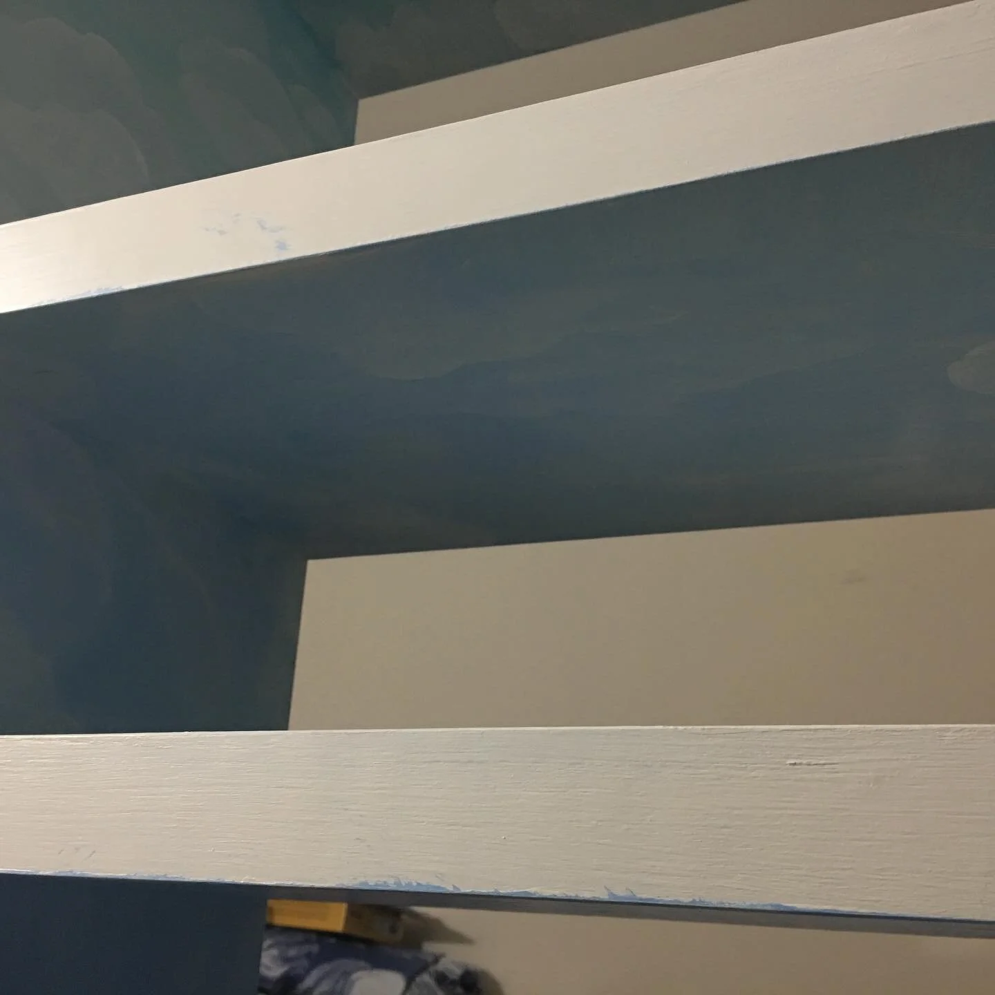 So satisfying when I get each level finished. More pictures to come soon! ☁️
#cloudscapes #bookcaseart #binprimer #folkartpaint