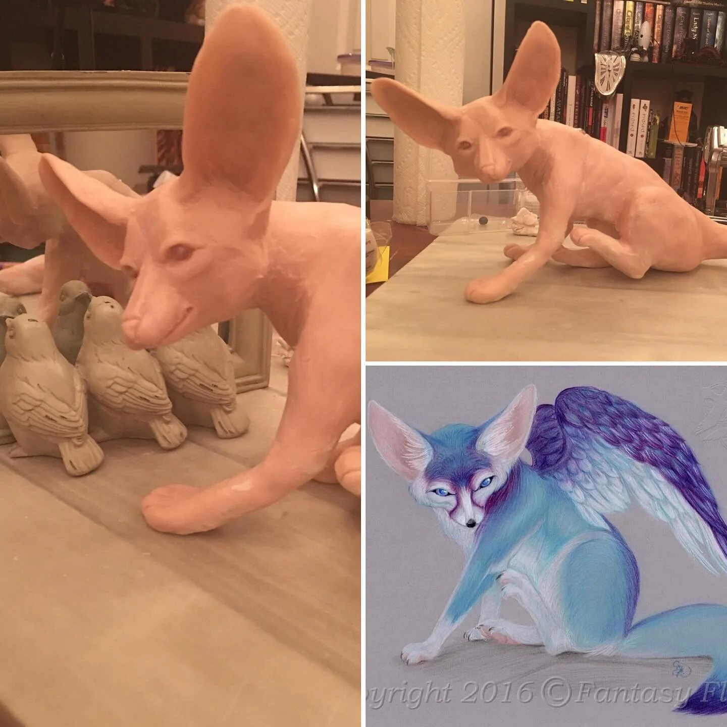 Went to the local art store a couple weeks ago with the intent of buying paint brushes and instead, somehow ended buying a bunch of clay. Lol. Go figure. 
So many ideas for a piece were running through my head but in the end, I decided to work on one